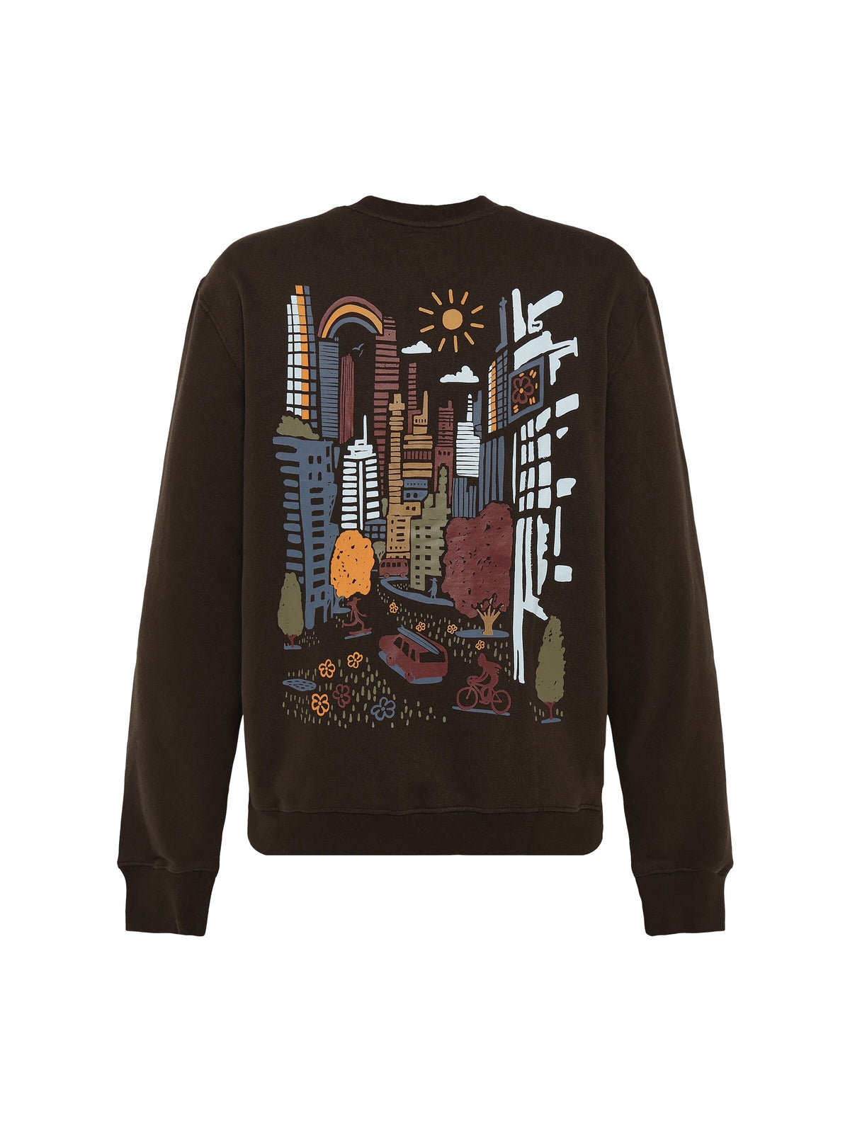 Sweatshirt mit Rundhalsausschnitt und Rückenprint aus Bio-Baumwolle