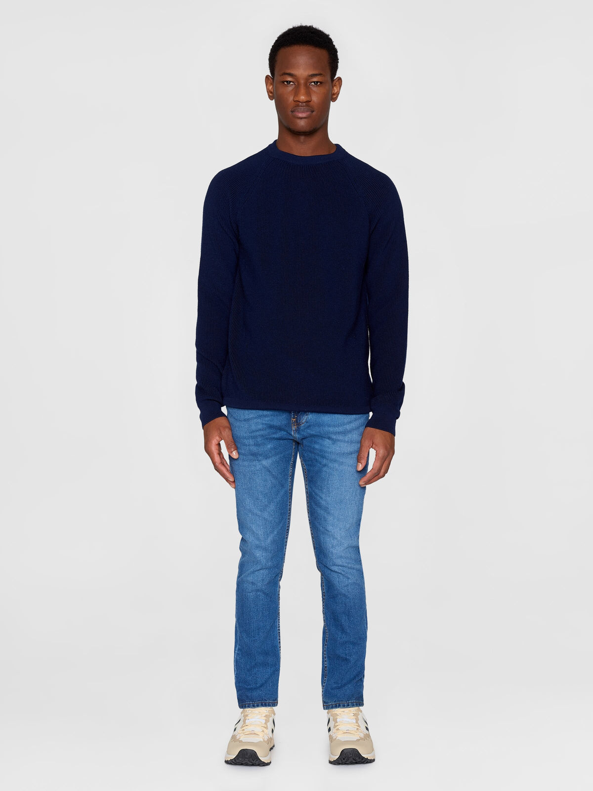 Rundhalsausschnitt-Pullover aus Bio-Merinowolle