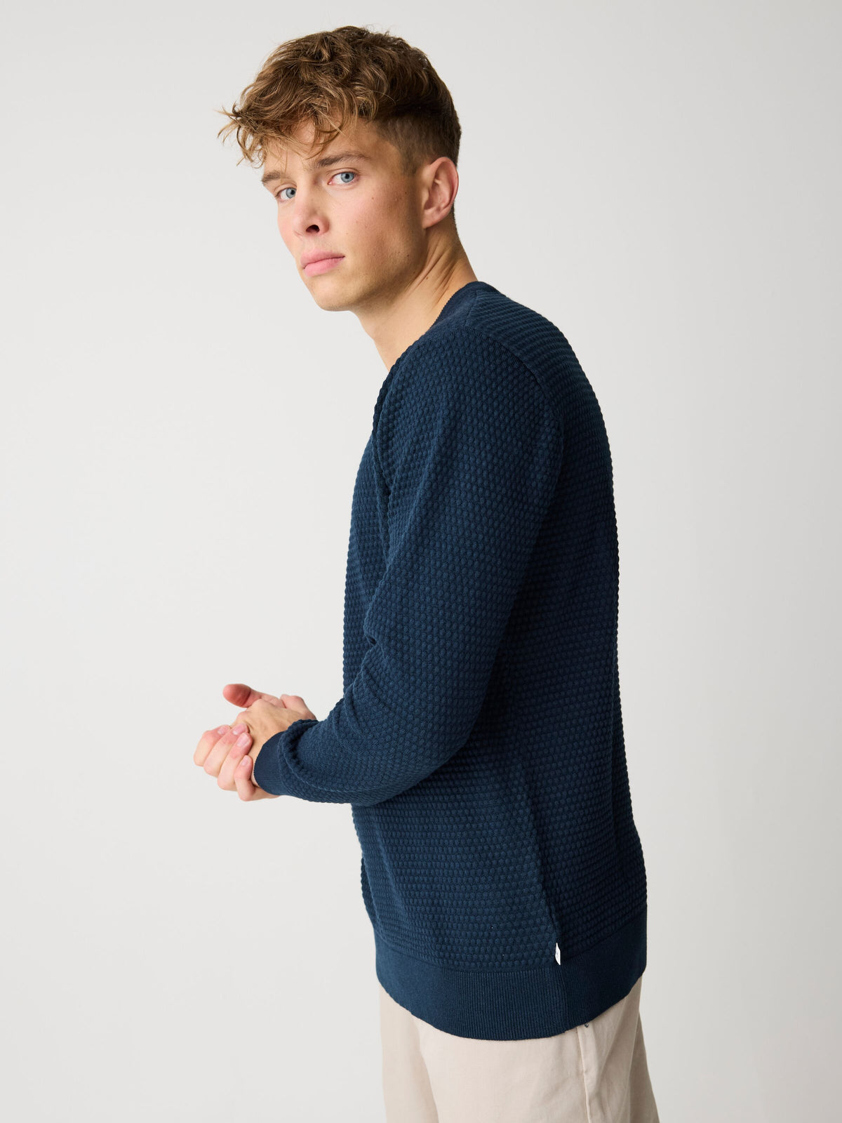 Crewneck Strickpullover VAGN aus Bio-Baumwolle - ROC/GOTS/Vegan