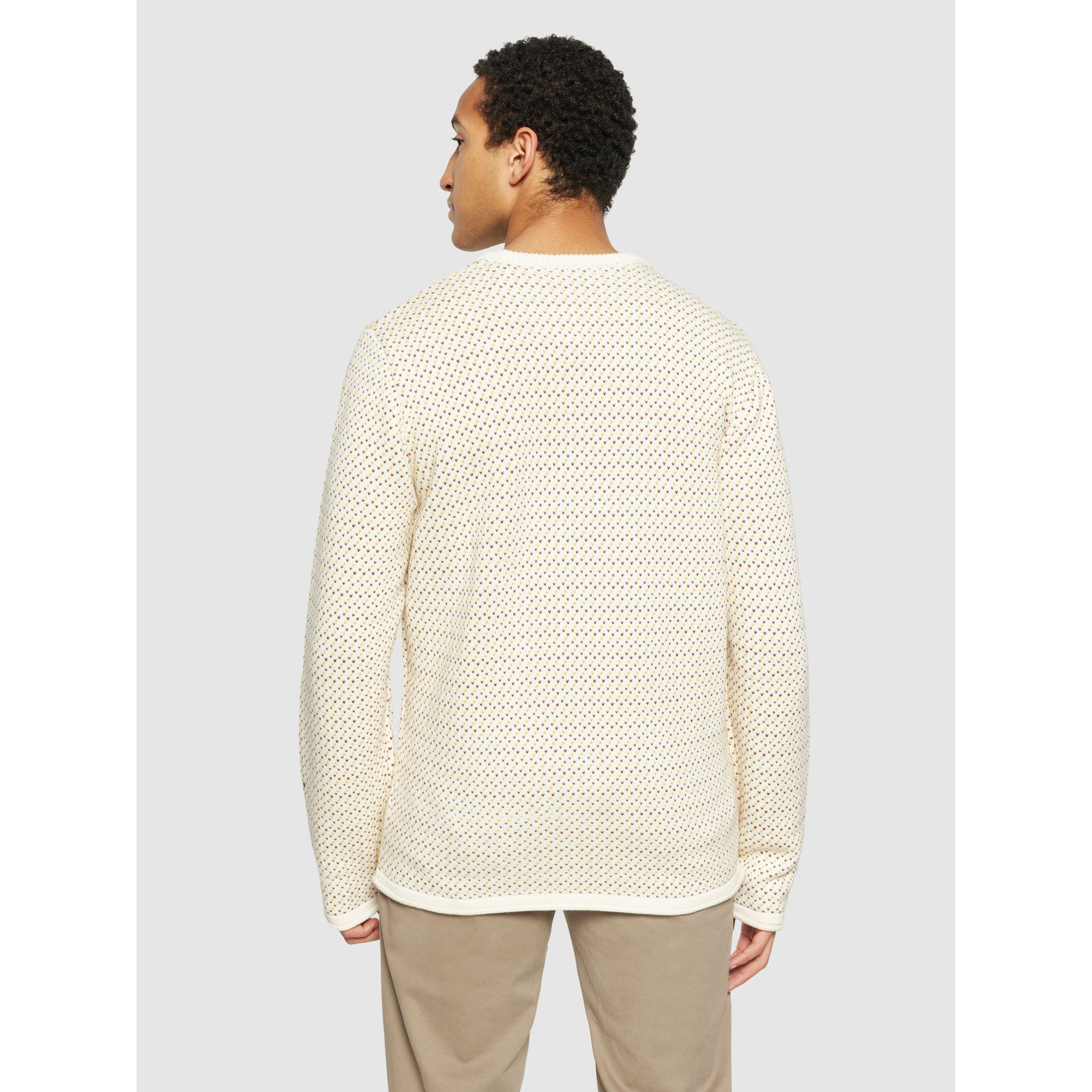 Strickpullover Jacquard crew neck knit - Regenerative Organic Certified aus Bio-Baumwolle