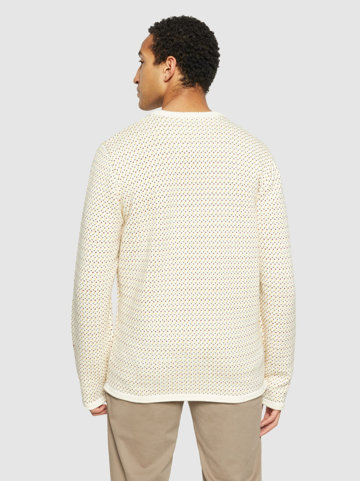 Strickpullover Jacquard crew neck knit aus Bio-Baumwolle ROC/GOTS/Vegan