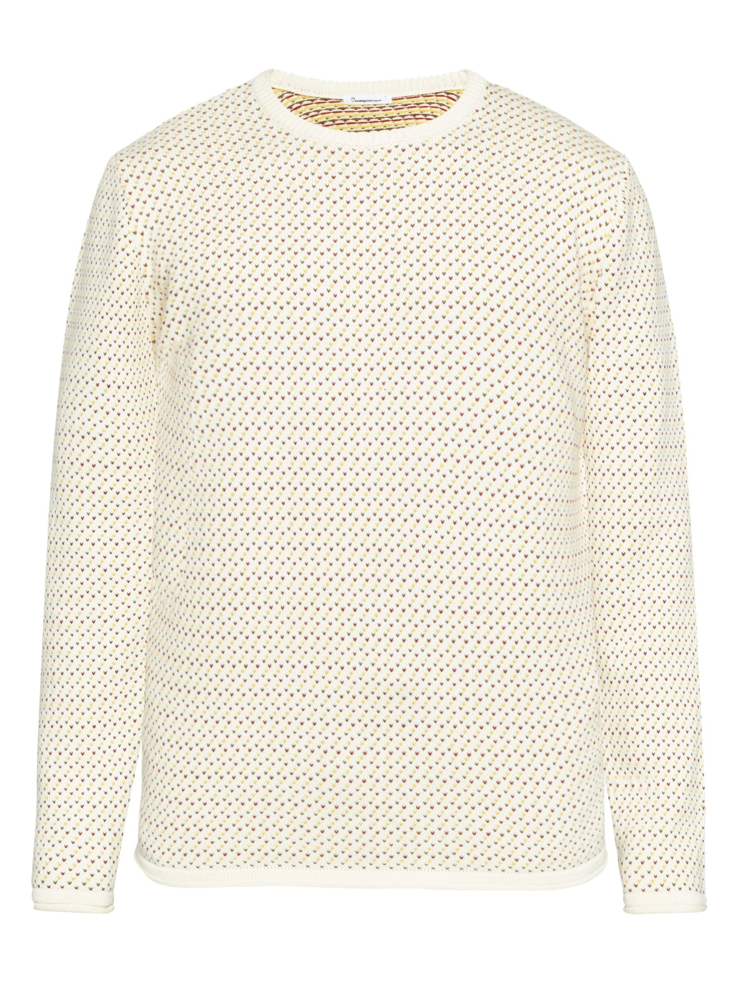 Strickpullover Jacquard crew neck knit aus Bio-Baumwolle ROC/GOTS/Vegan