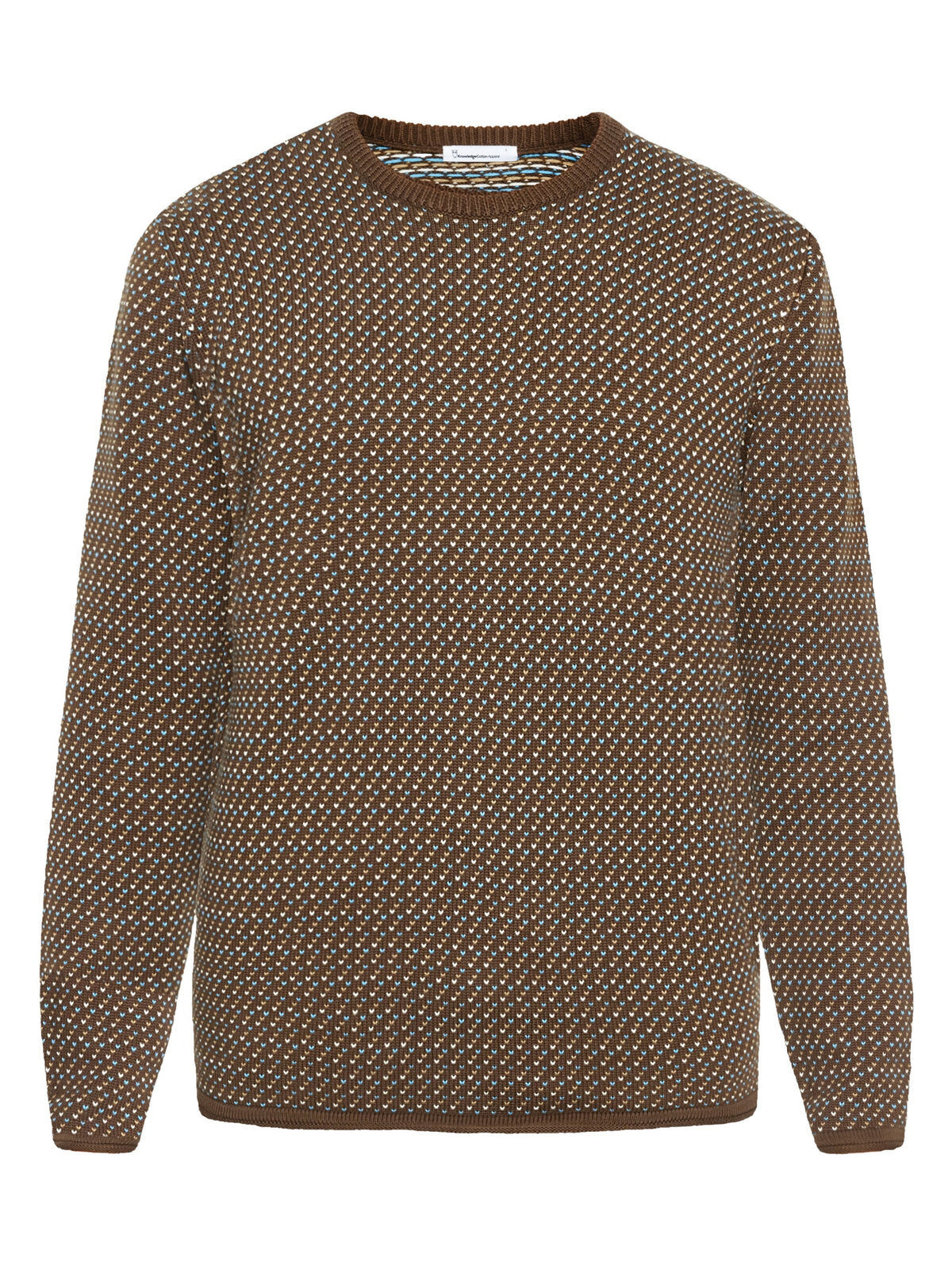Strickpullover Jacquard crew neck knit aus Bio-Baumwolle ROC/GOTS/Vegan