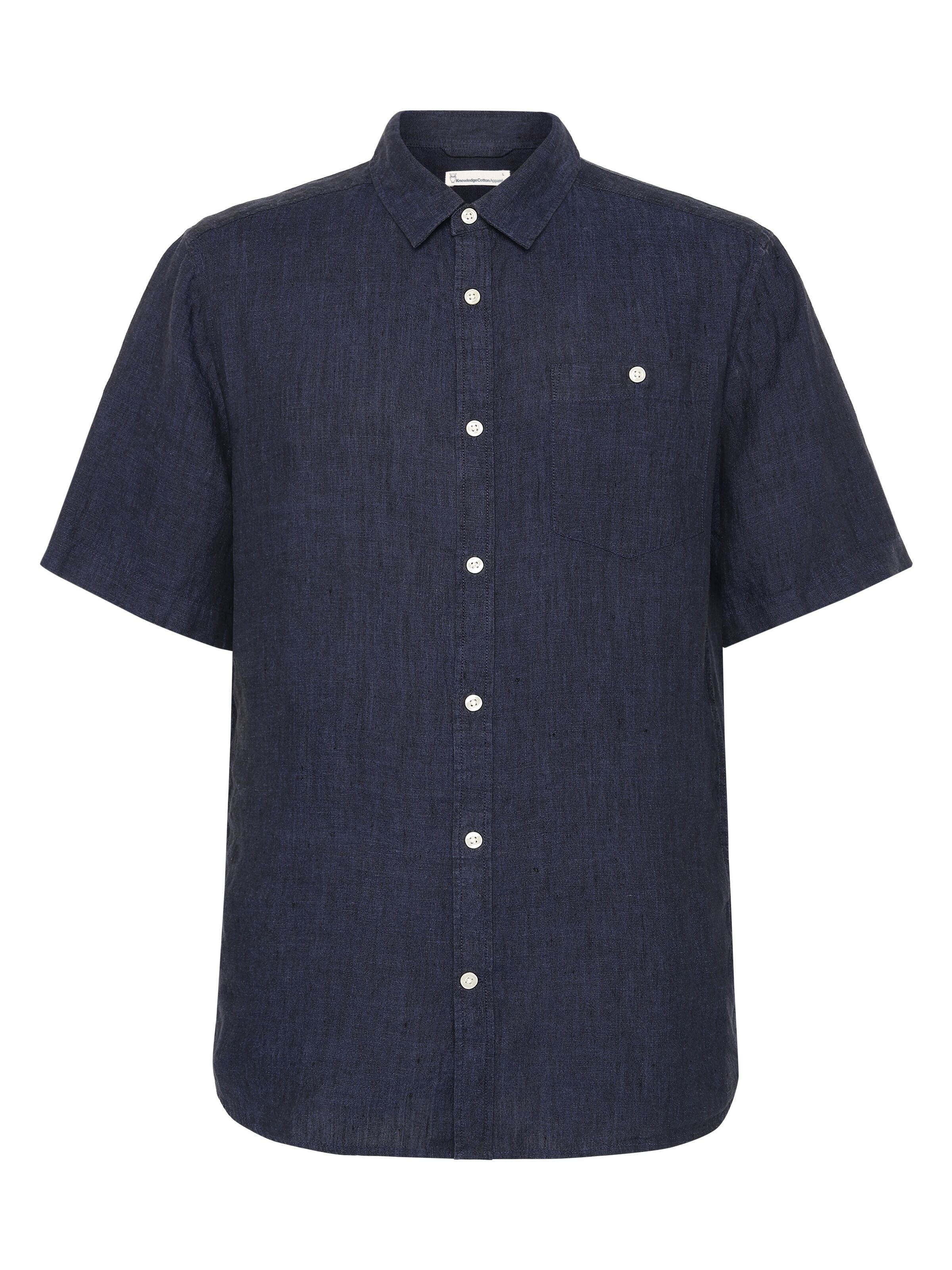 Regular Leinen-Shirt mit kurzen Ärmeln Hemd - GOTS/Vegan