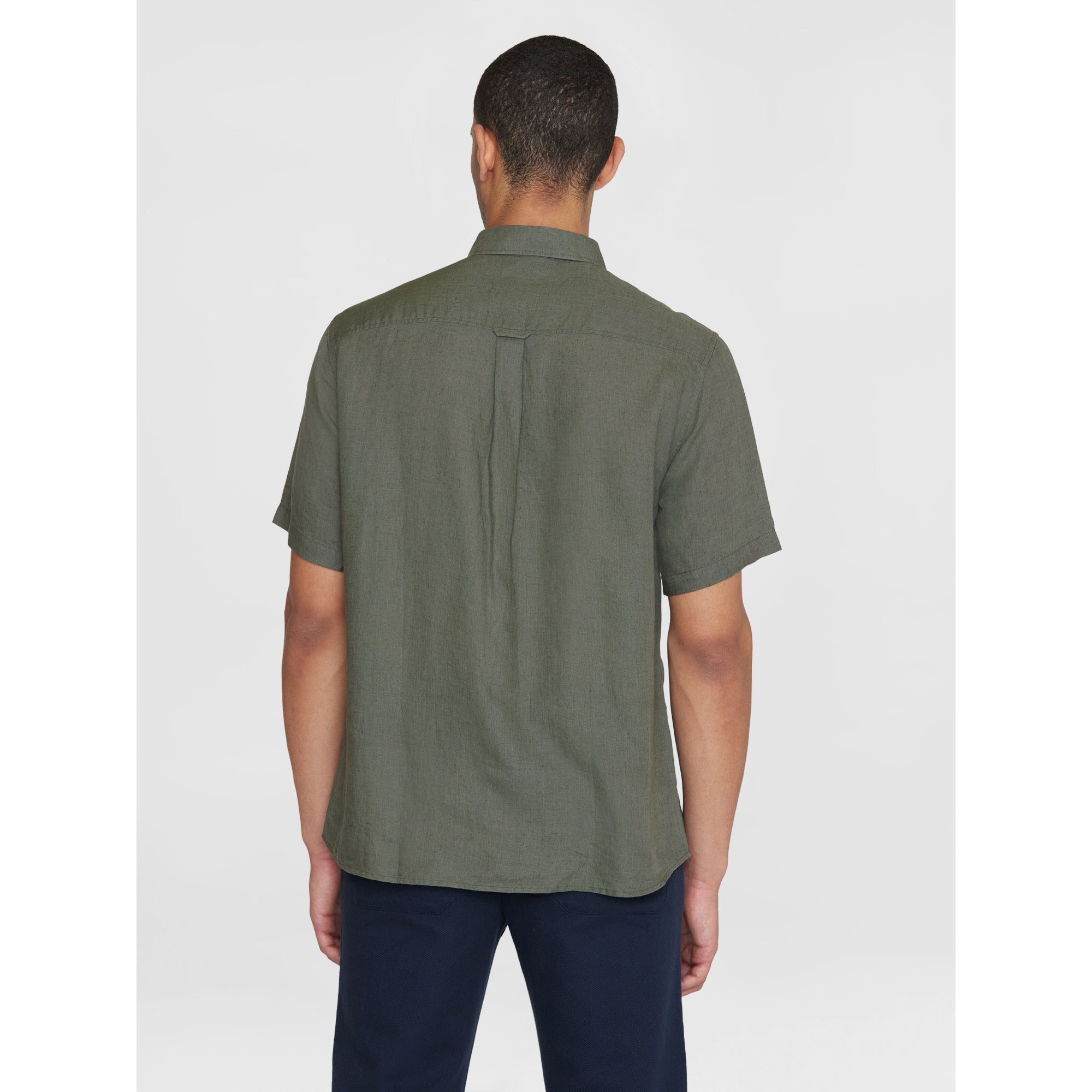 Regular Leinen-Shirt mit kurzen Ärmeln Hemd - GOTS/Vegan
