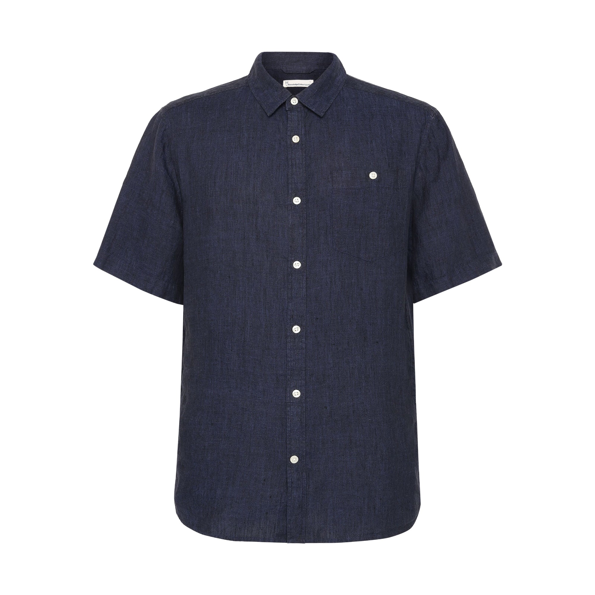 Regular Leinen-Shirt mit kurzen Ärmeln Hemd - GOTS/Vegan