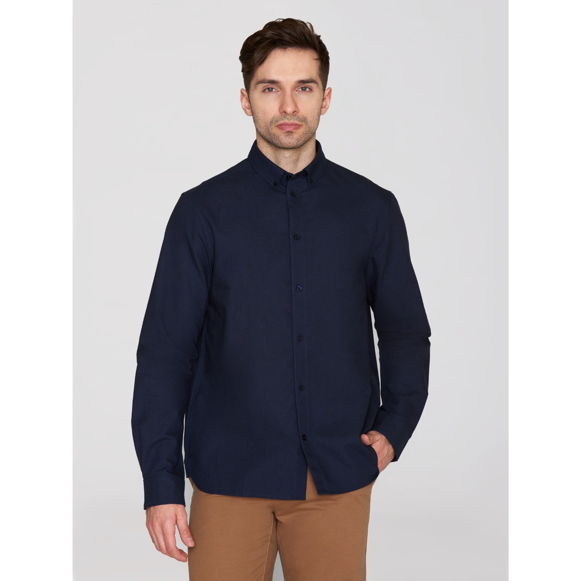 Regular Hemd HARALD Small Owl Oxford aus Bio-Baumwolle - ROC/GOTS/Vegan