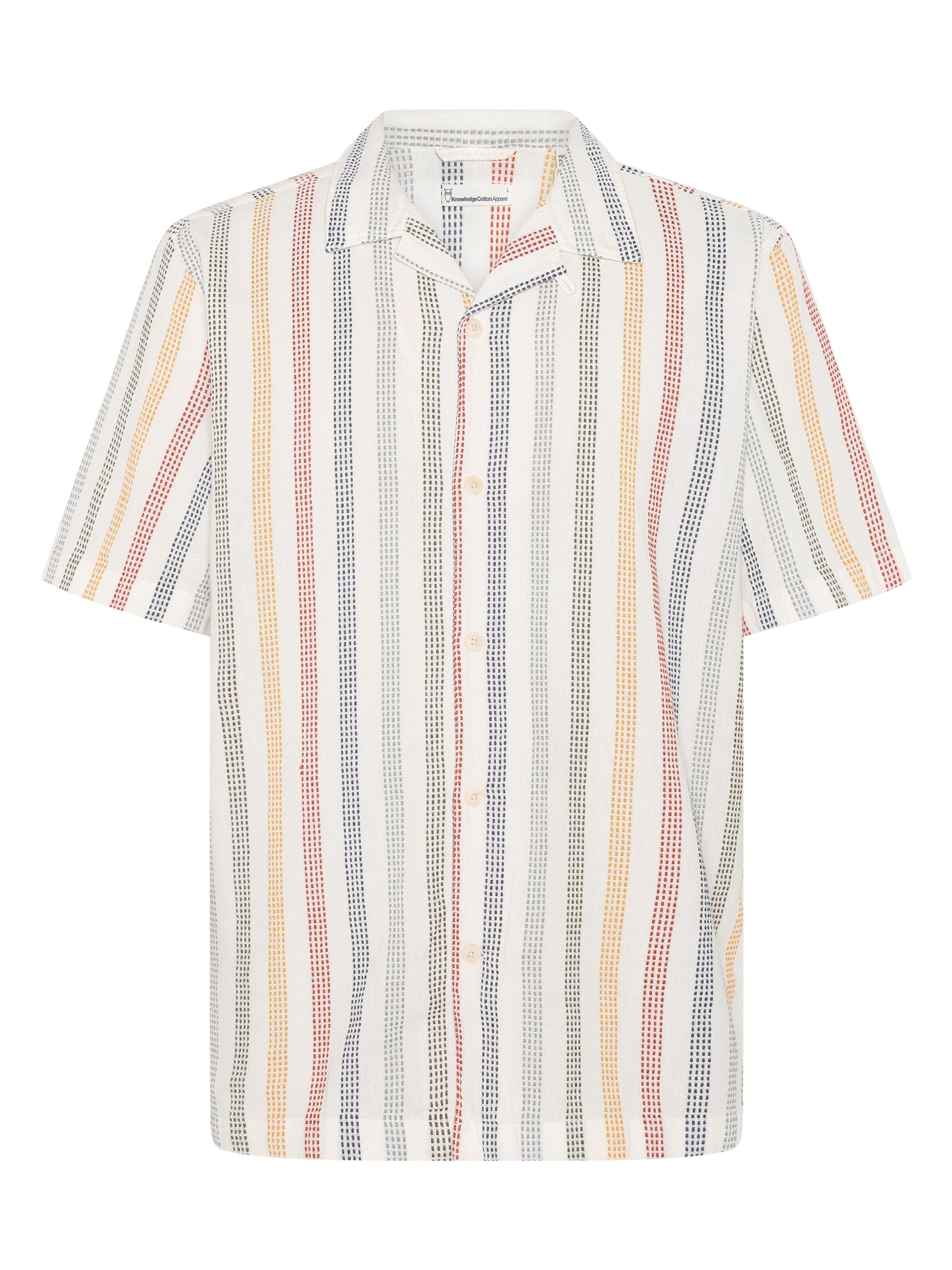 Lockeres gestreiftes Kurzarmhemd aus Bio-Baumwolle