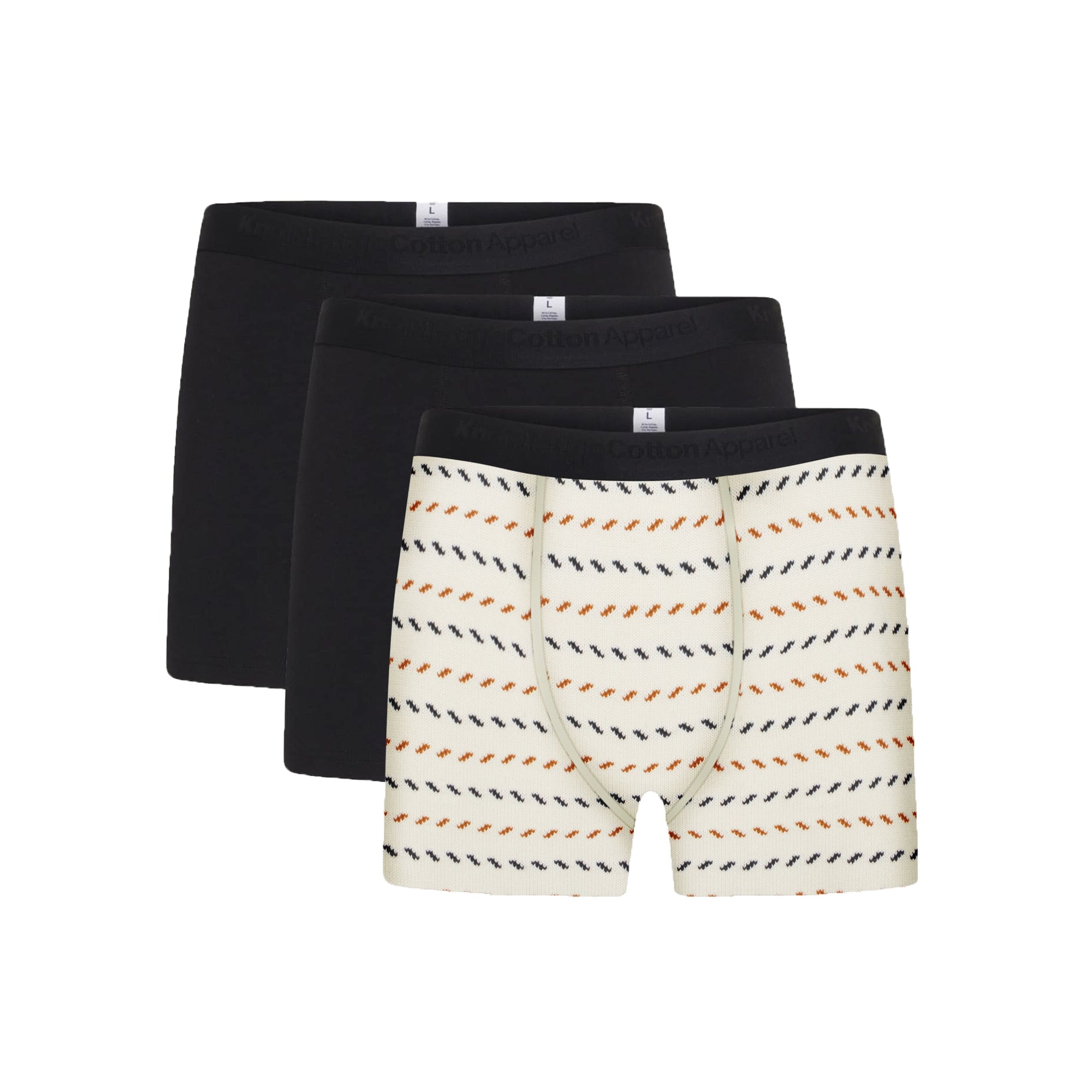3er Pack Boxershorts Print Stretch Unterwäsche aus Bio-Baumwolle ROC/GOTS/Vegan