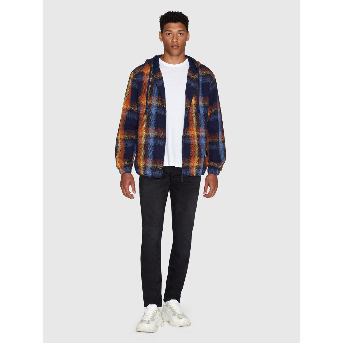 Jacke CHECKED HOODIE TWILL aus Bio-Baumwolle