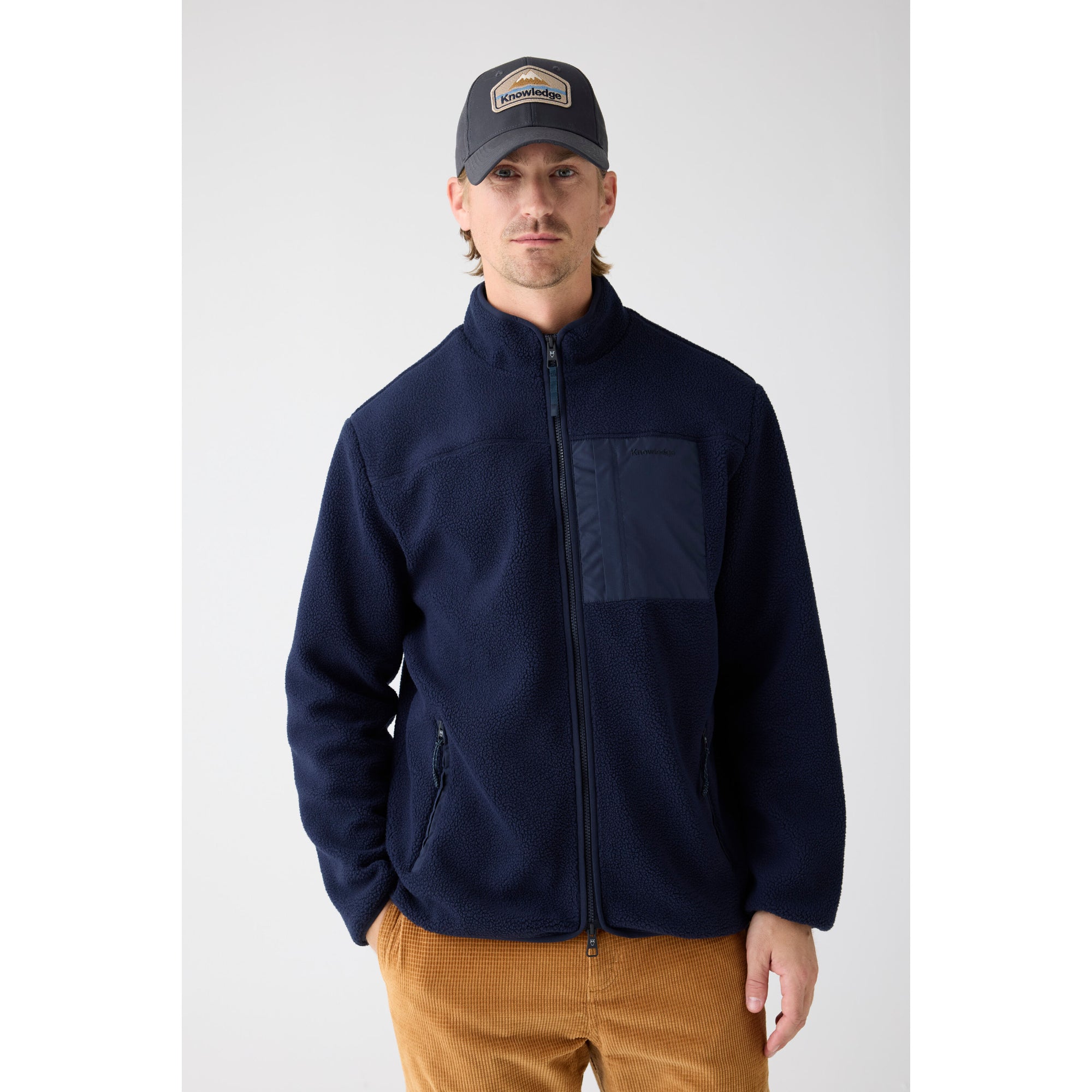 Lockere Fleecejacke mit Reißverschluss - receycelt - GRS/Vegan
