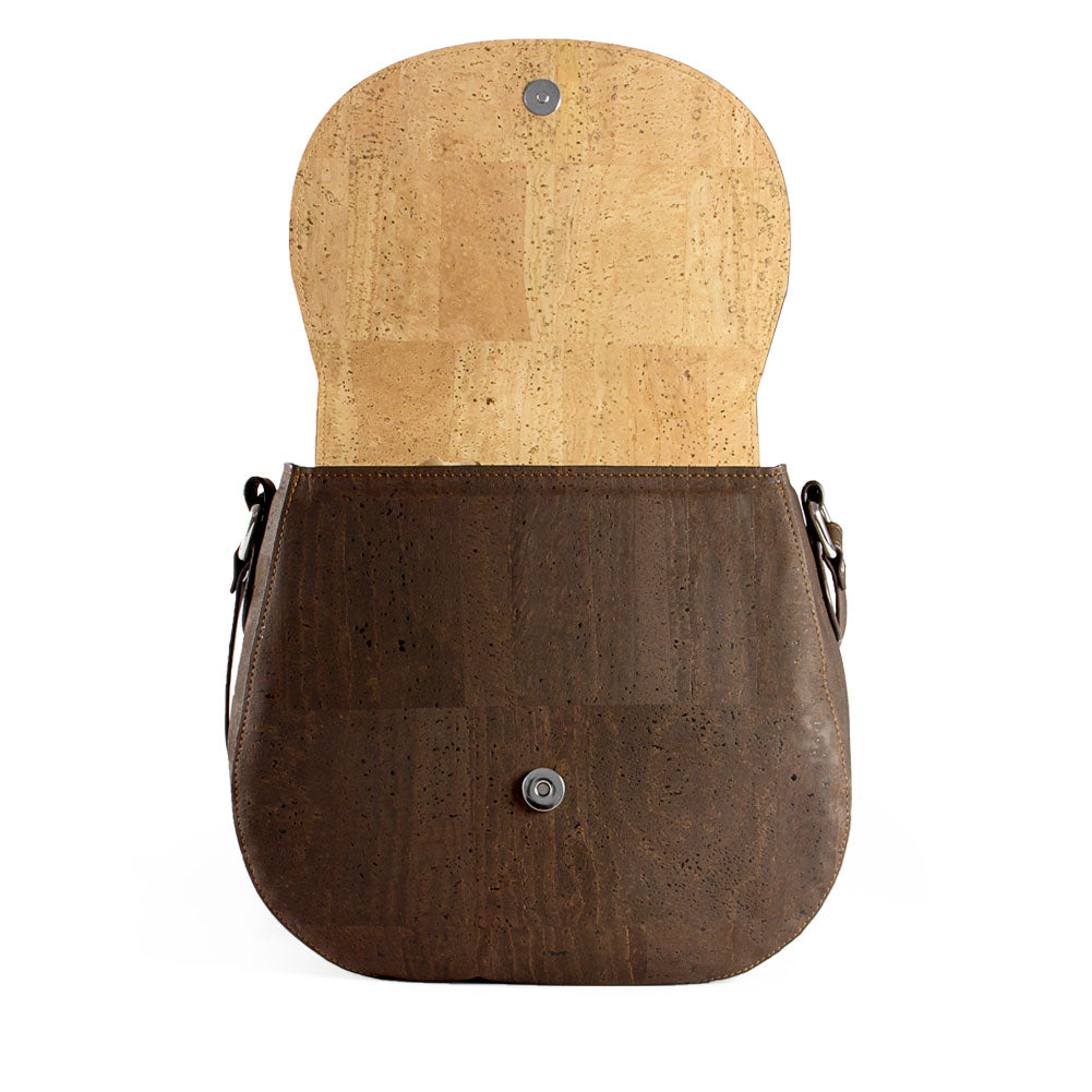 Kork Umhängetasche SADDLE BAG - Dark Brown