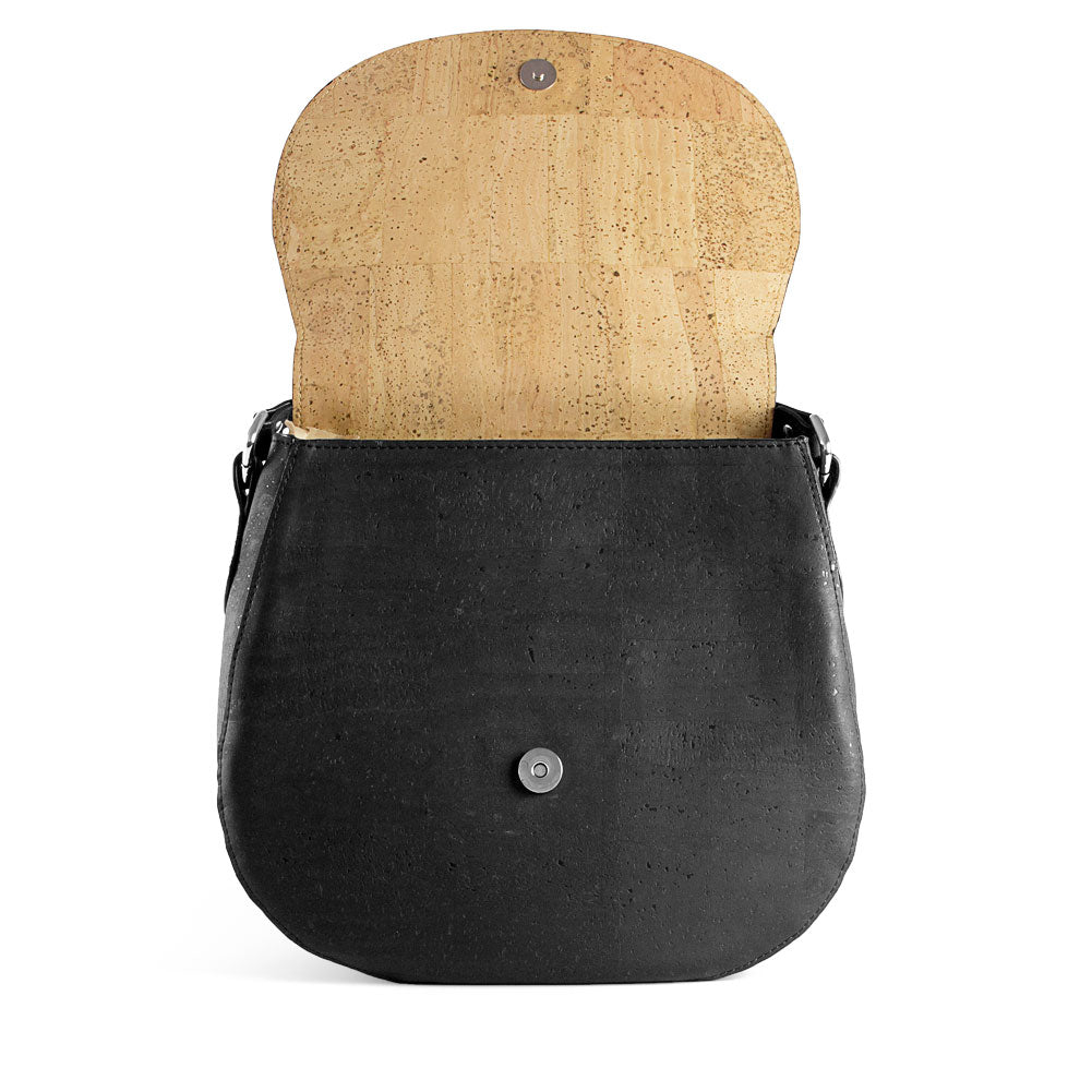 Kork Umhängetasche SADDLE BAG - Black