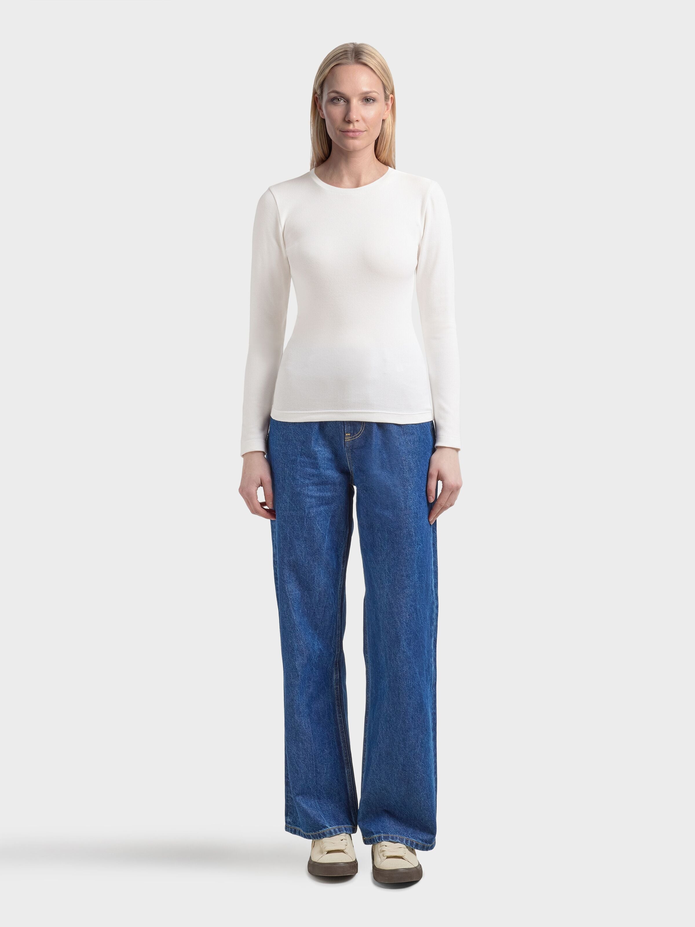 Langarmshirt RIB SCOOP NECK aus Bio-Baumwolle