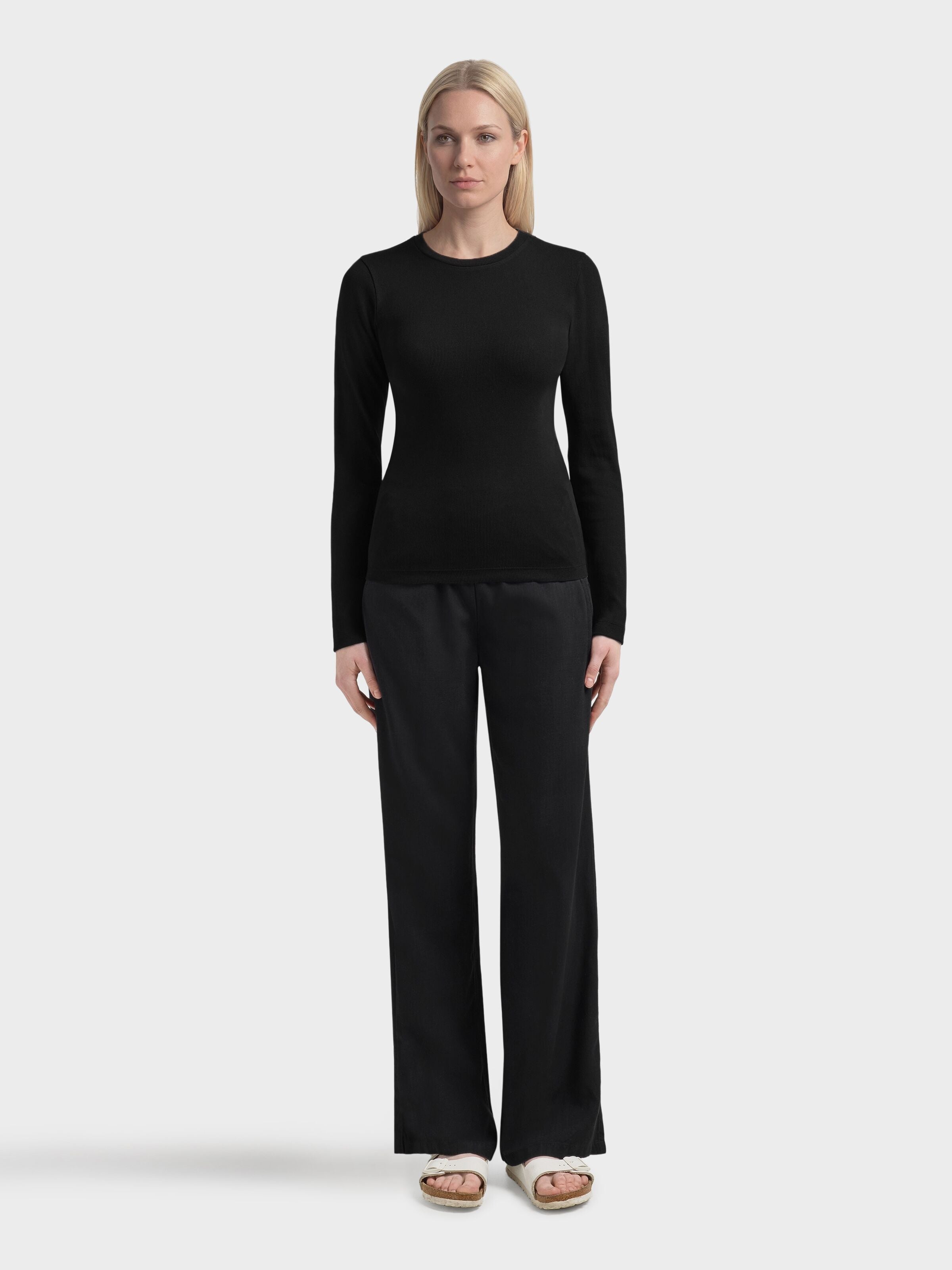 Langarmshirt RIB SCOOP NECK aus Bio-Baumwolle