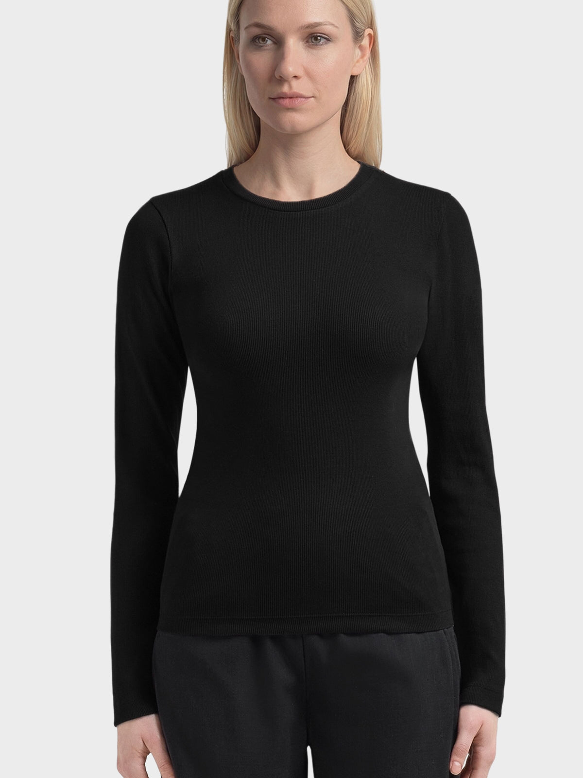 Langarmshirt RIB SCOOP NECK aus Bio-Baumwolle