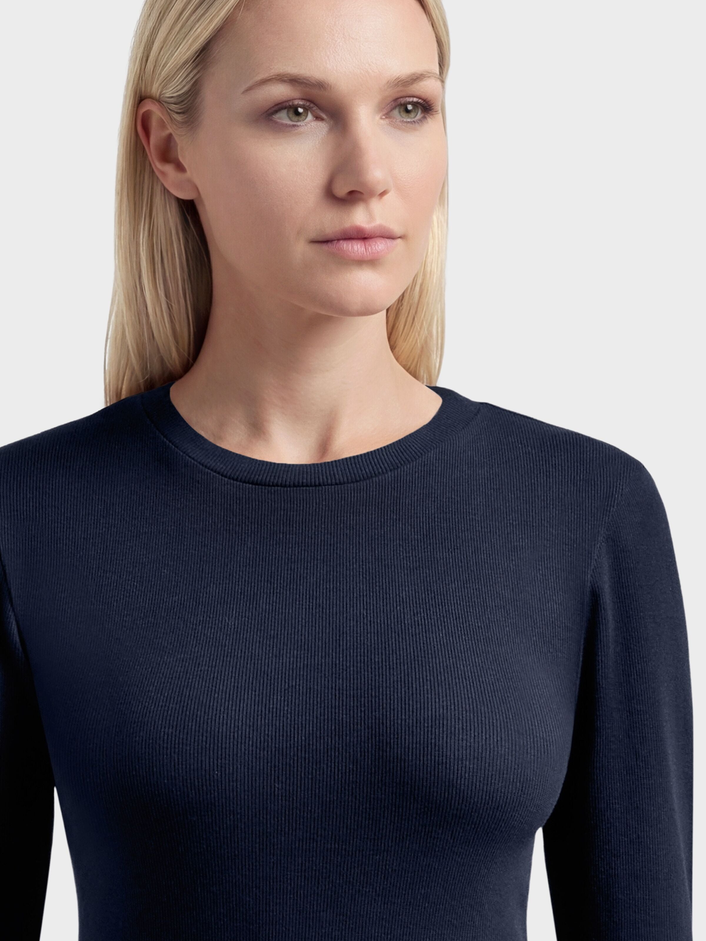 Langarmshirt RIB SCOOP NECK aus Bio-Baumwolle