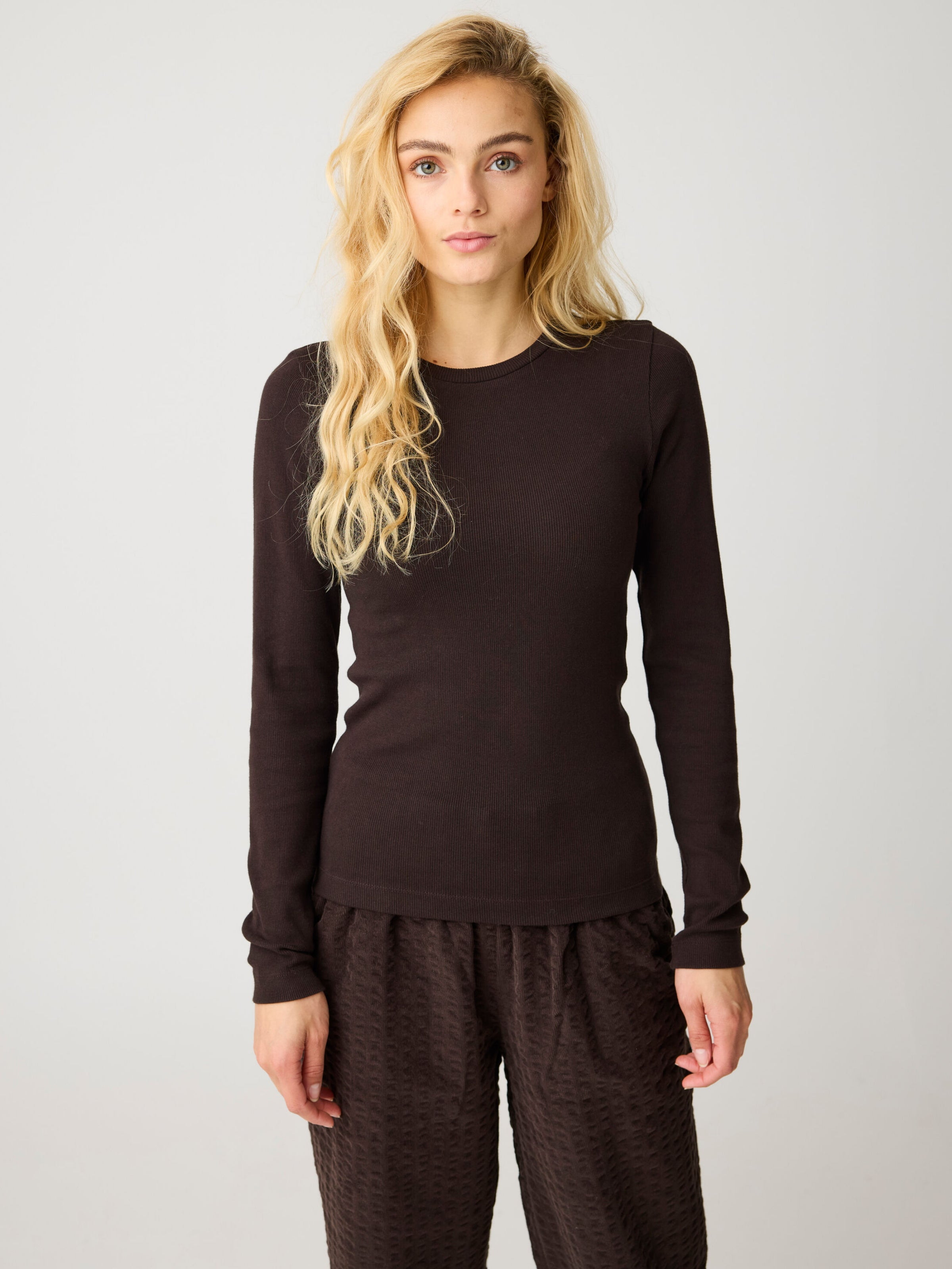 Langarmshirt RIB SCOOP NECK aus Bio-Baumwolle