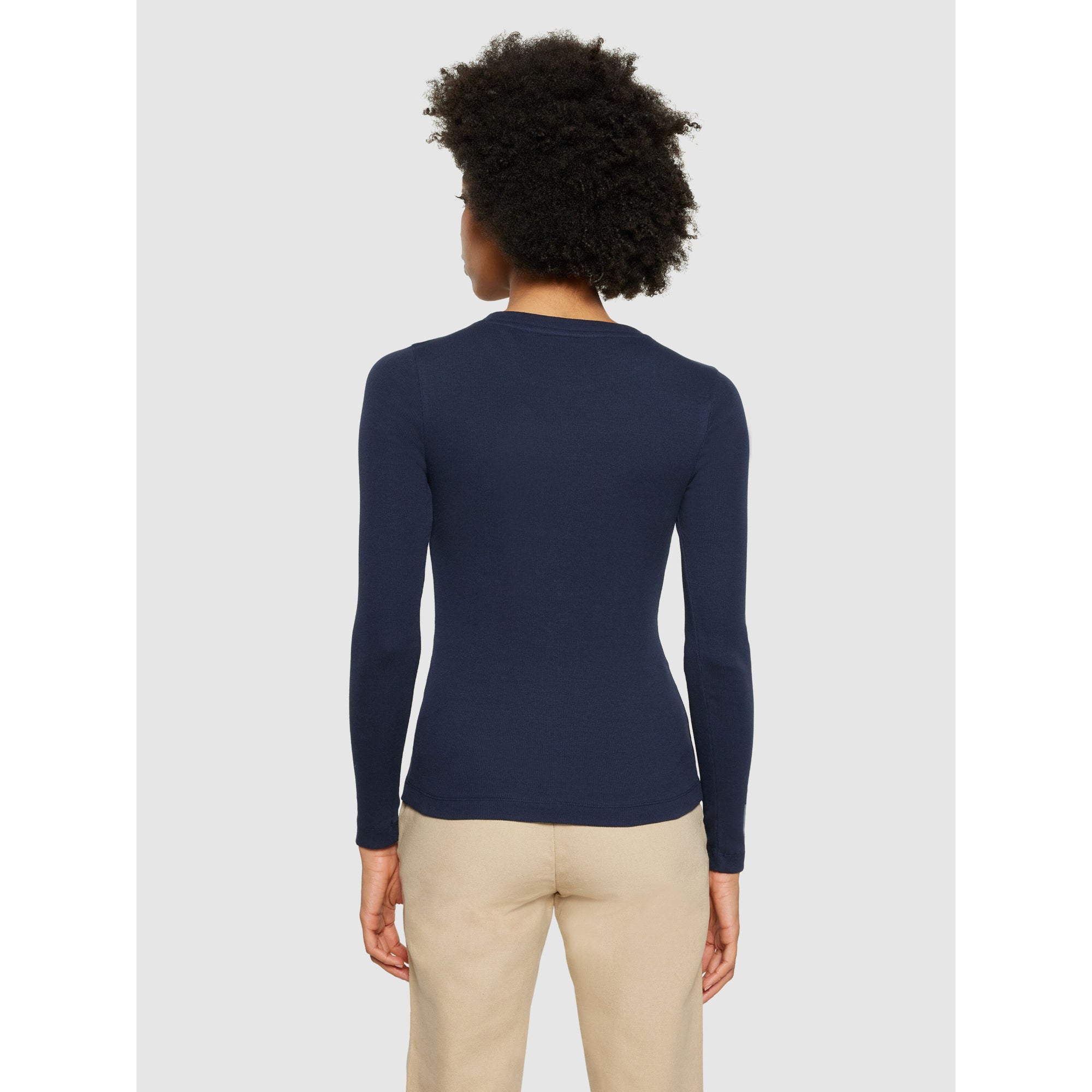 Langarmshirt RIB SCOOP NECK aus Bio-Baumwolle