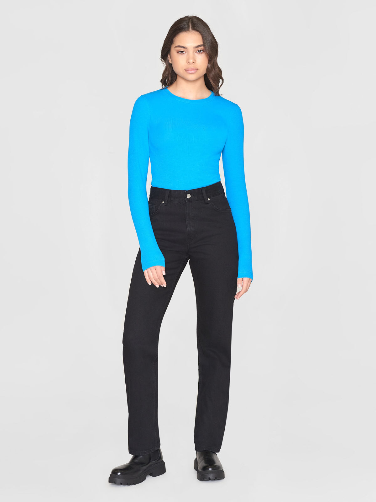 Langarmshirt RIB SCOOP NECK aus Bio-Baumwolle
