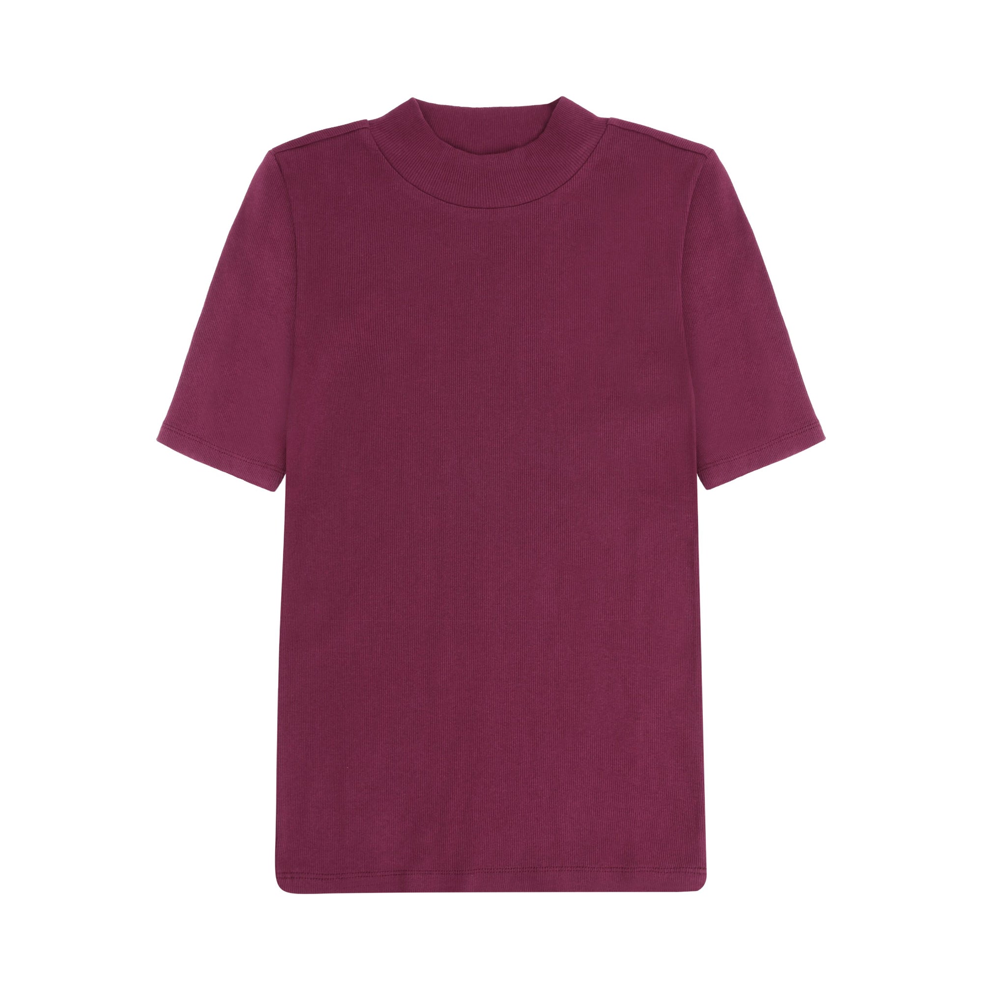 Rib T-Shirt HIGH NECK aus Bio-Baumwolle ROC/GOTS/Vegan