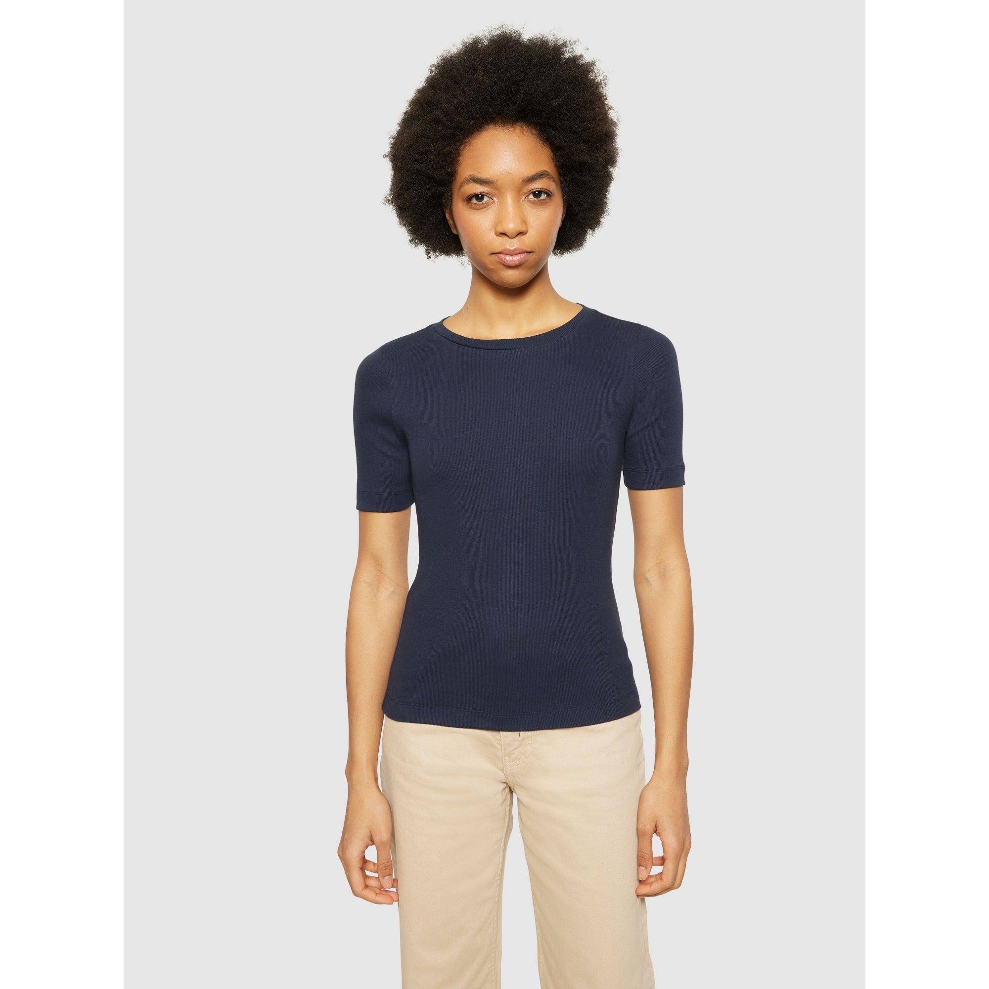 Rib T-Shirt HIGH NECK aus Bio-Baumwolle ROC/GOTS/Vegan