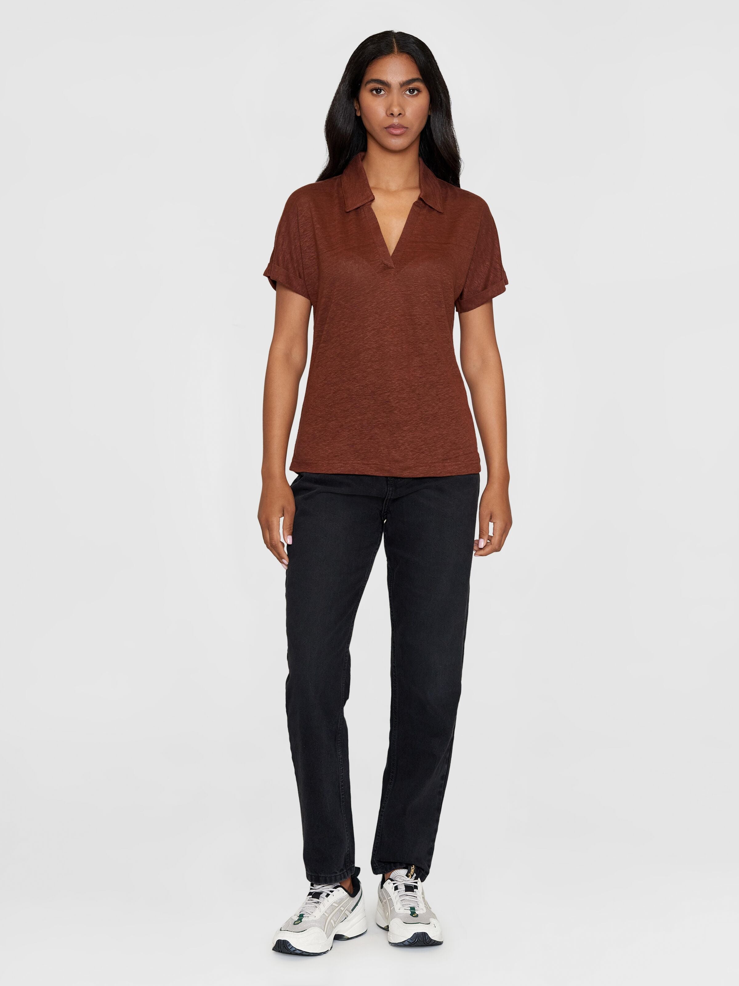 Poloshirt BAT SLEEVE aus Bio-Leinen