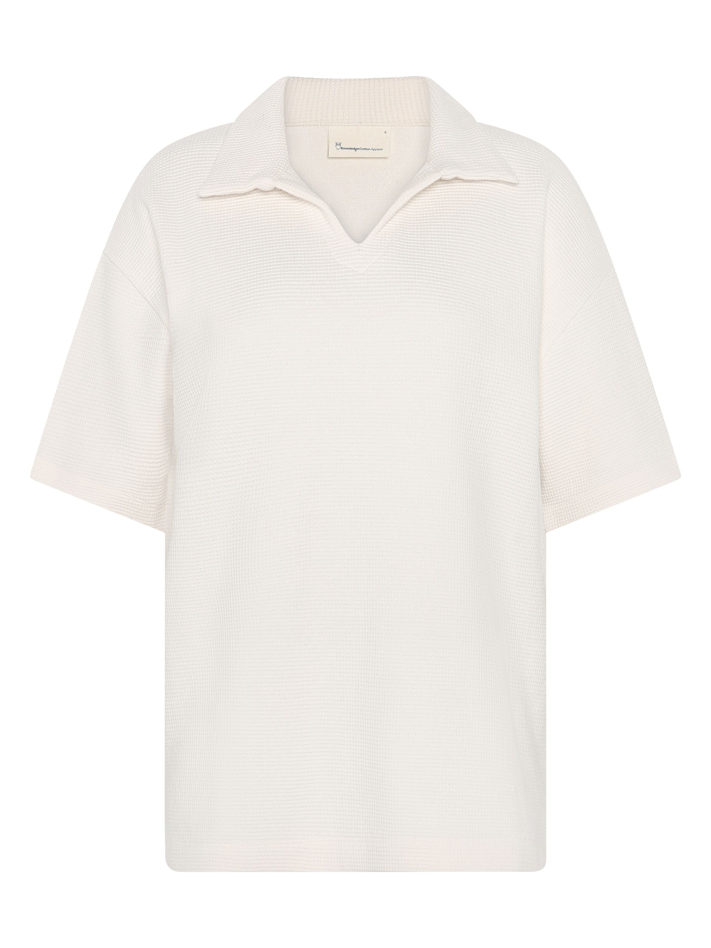 Poloshirt mit Waffle-Struktur und Split-Kragen aus Bio-Baumwolle