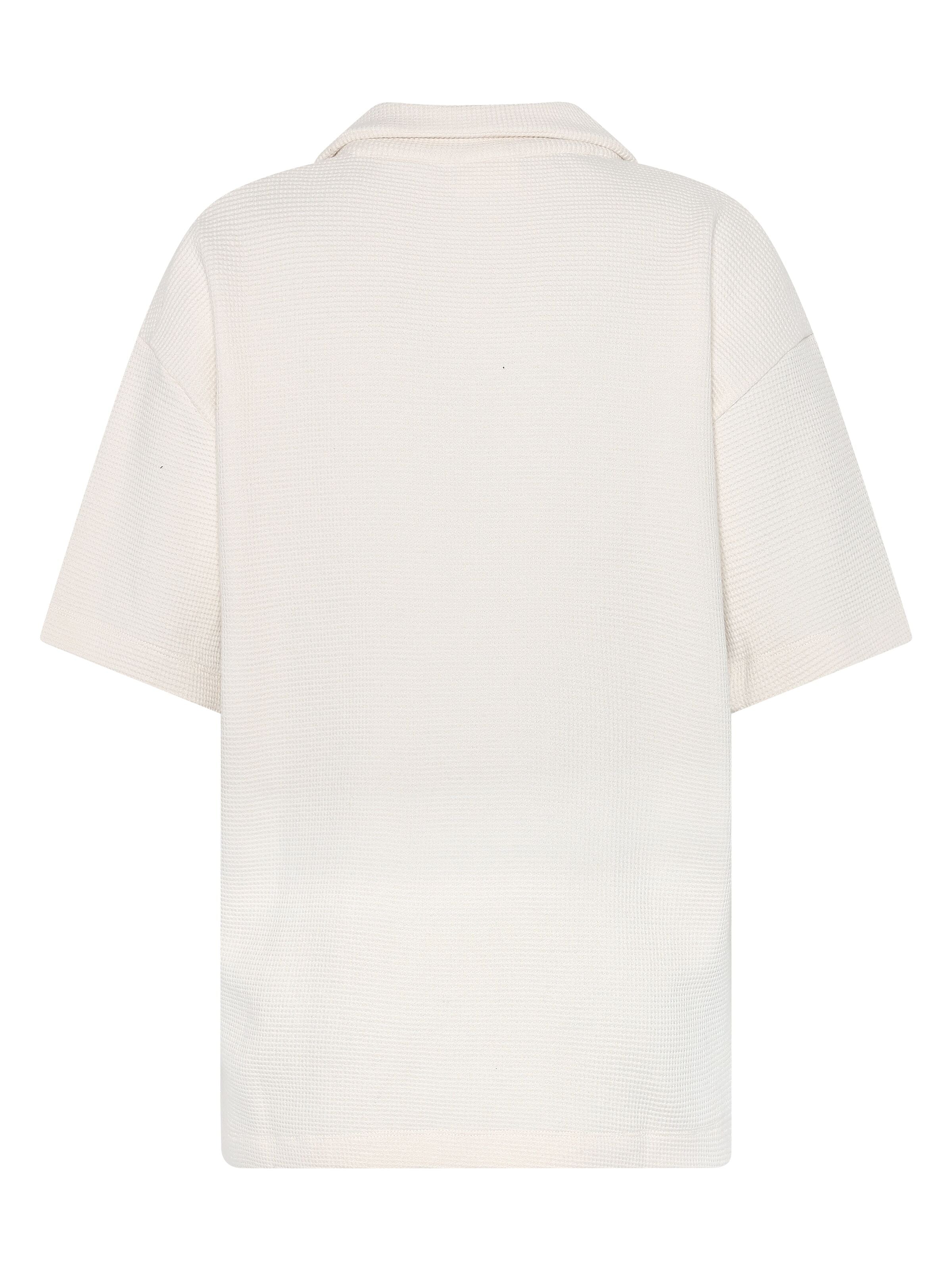 Poloshirt mit Waffle-Struktur und Split-Kragen aus Bio-Baumwolle