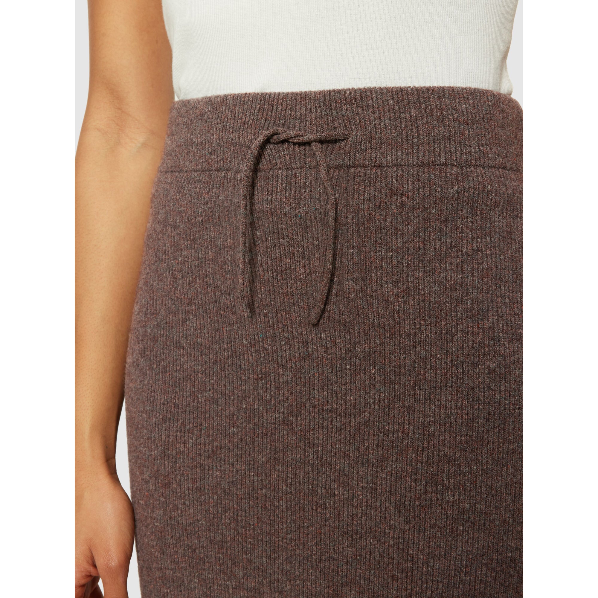 Rock Mittellang Rib Knit Skirt aus Lammwolle RWS