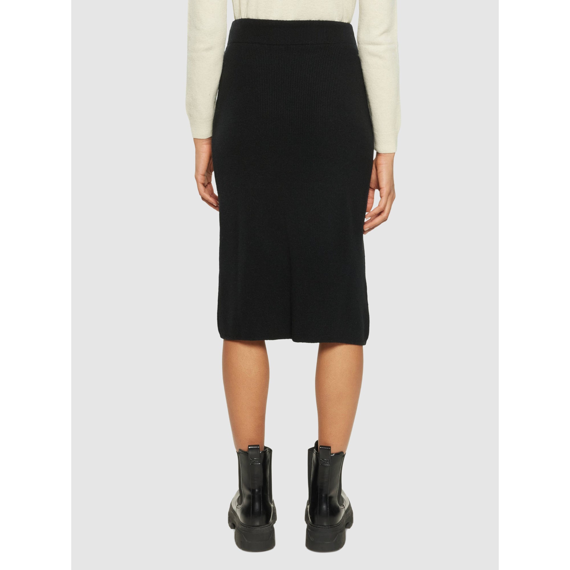 Rock Mittellang Rib Knit Skirt aus Lammwolle RWS