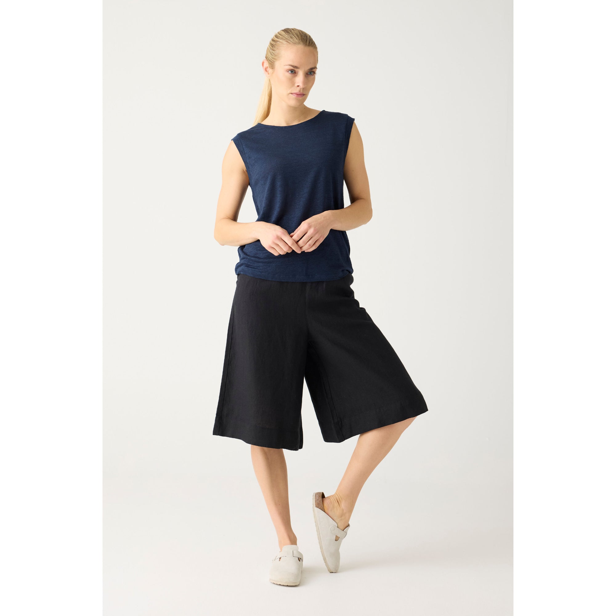 EVE Culotte hohe Leinen-Shorts - GOTS/Vegan