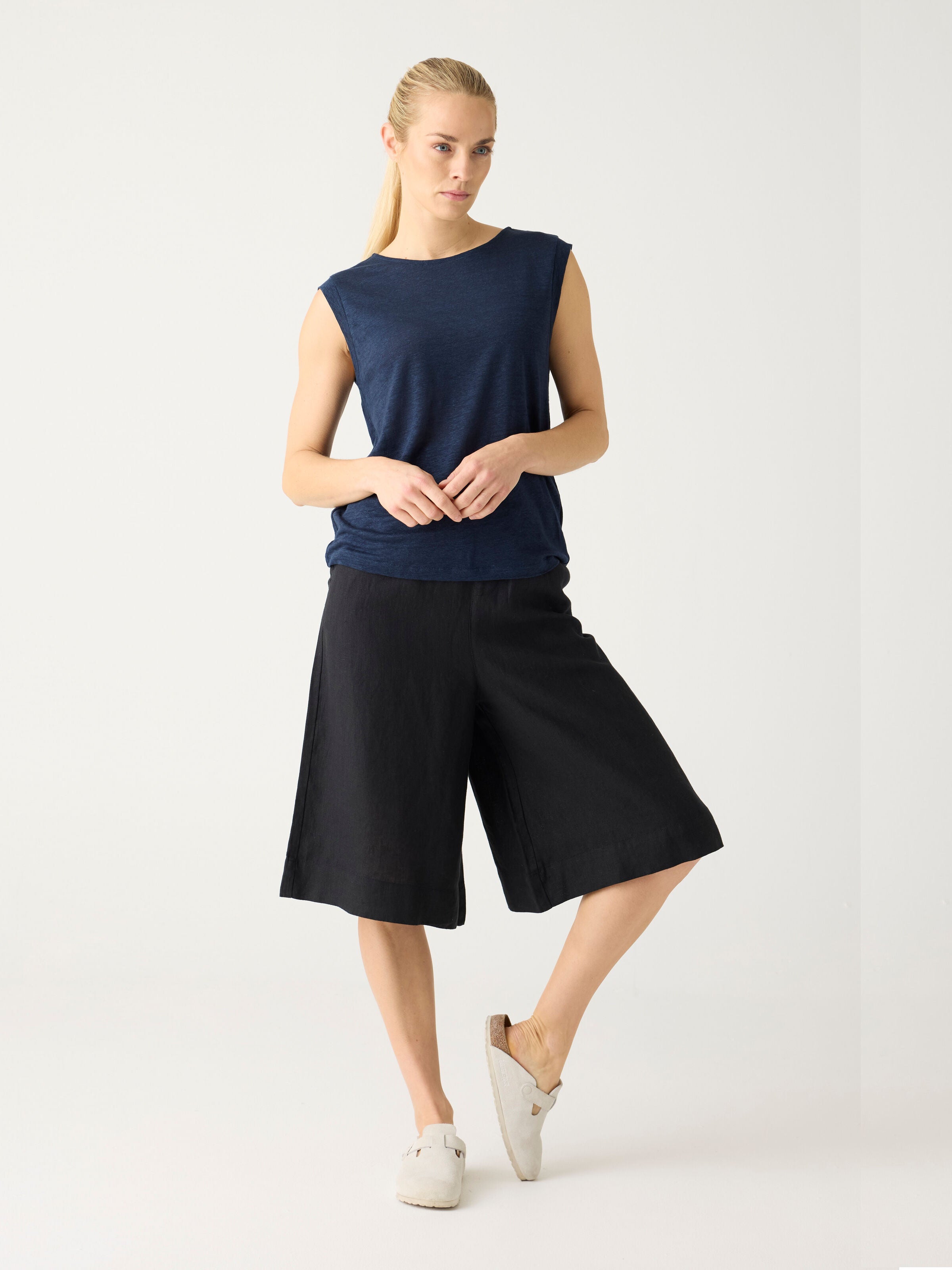 EVE Culotte hohe Leinen-Shorts - GOTS/Vegan