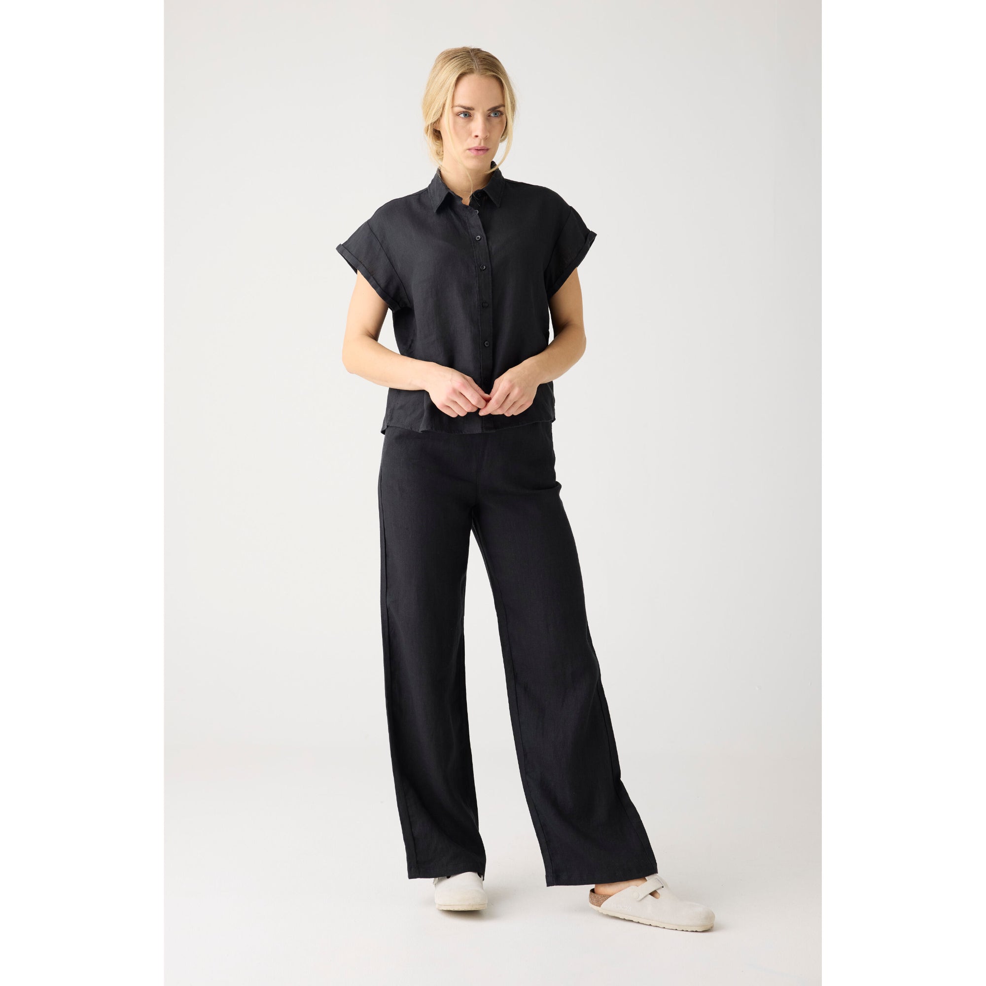 POSEY weite, mittelhohe Leinenhose - GOTS/Vegan