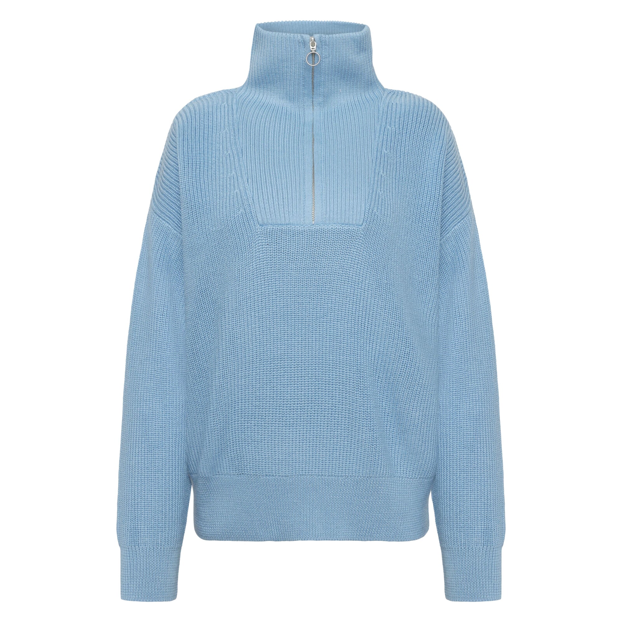 Merinopullover HIGH NECK mit Half Zip aus Bio-Lammwolle