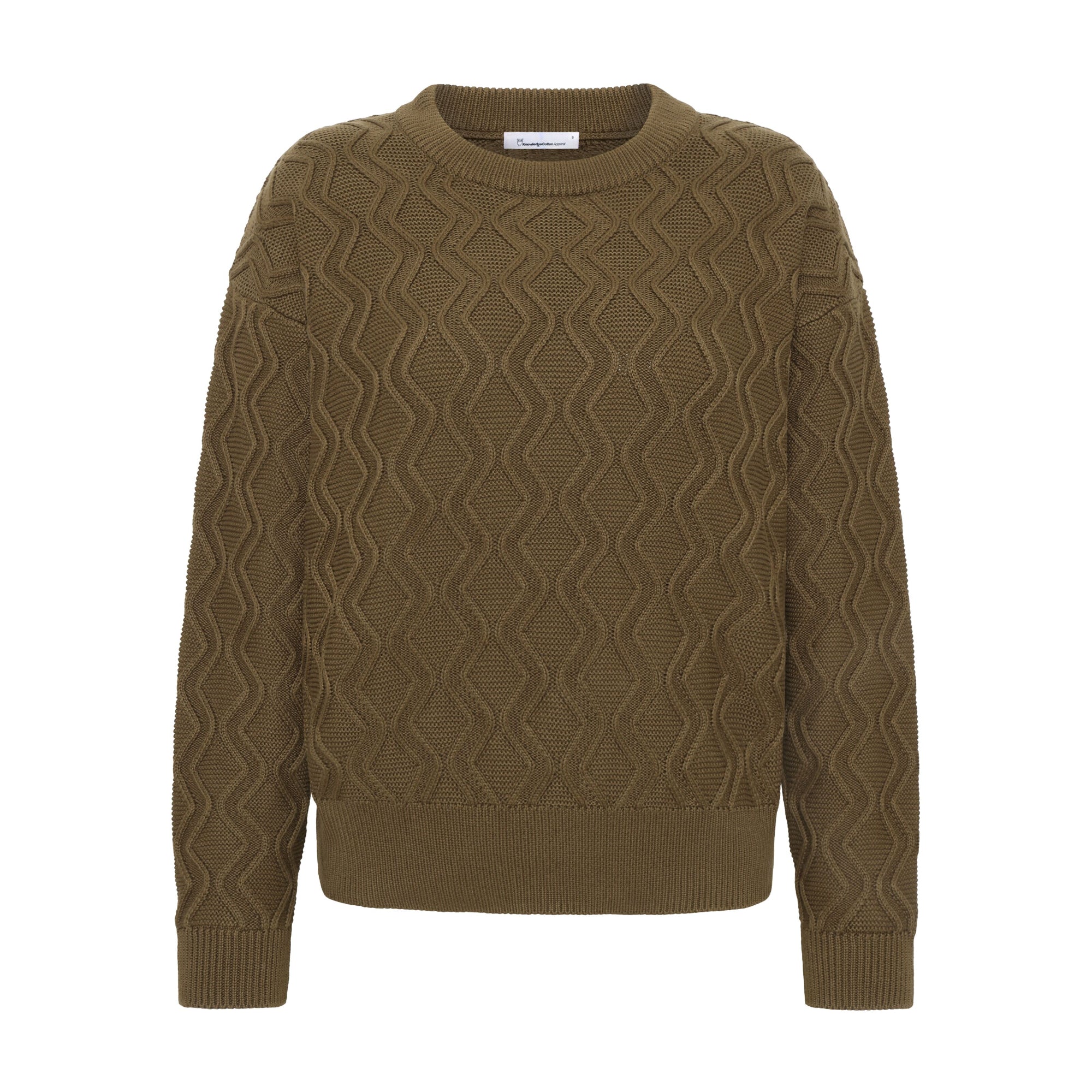 Crew Neck Pullover Cable aus Bio-Baumwolle