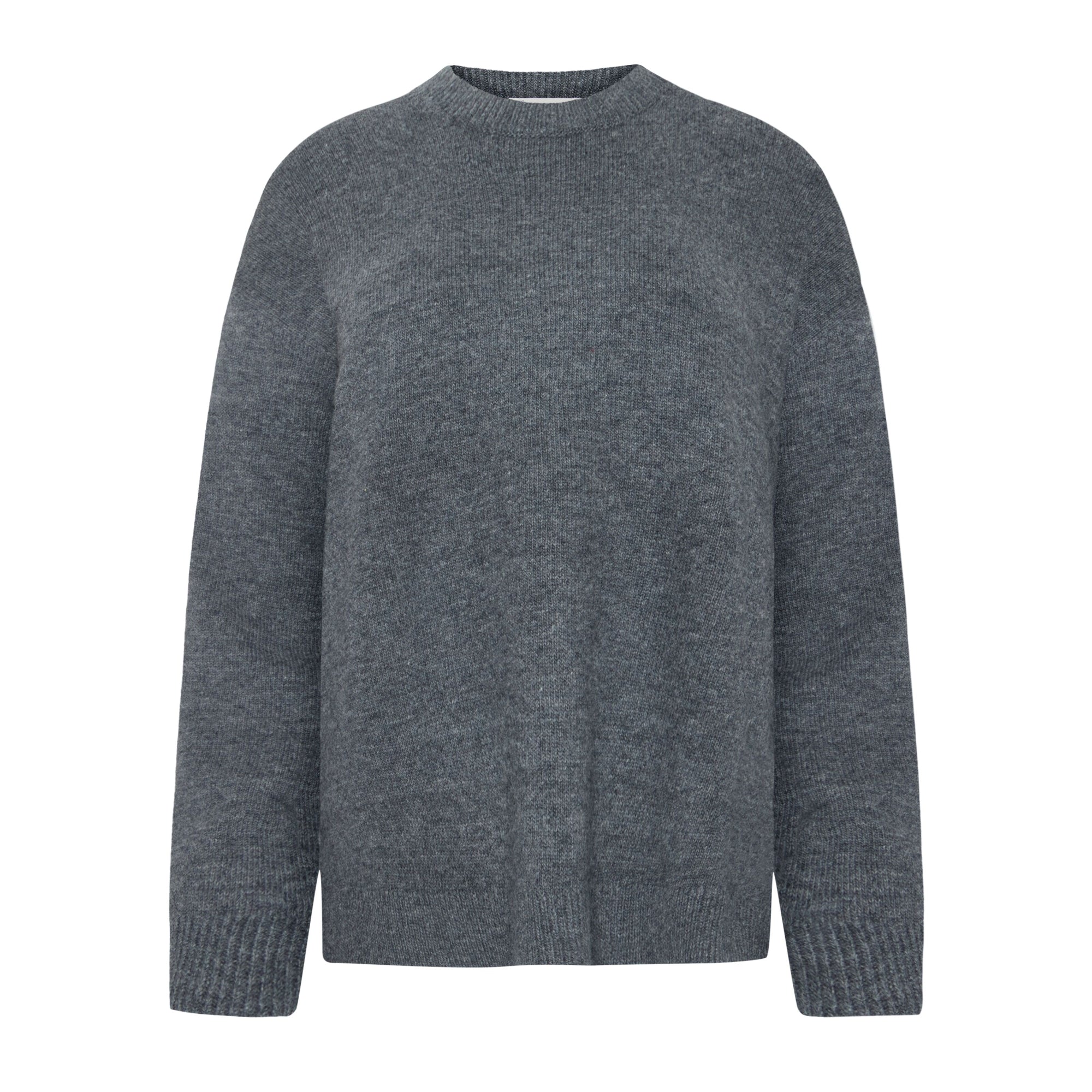 Rundhals-Strickpullover aus Lammwolle RWS