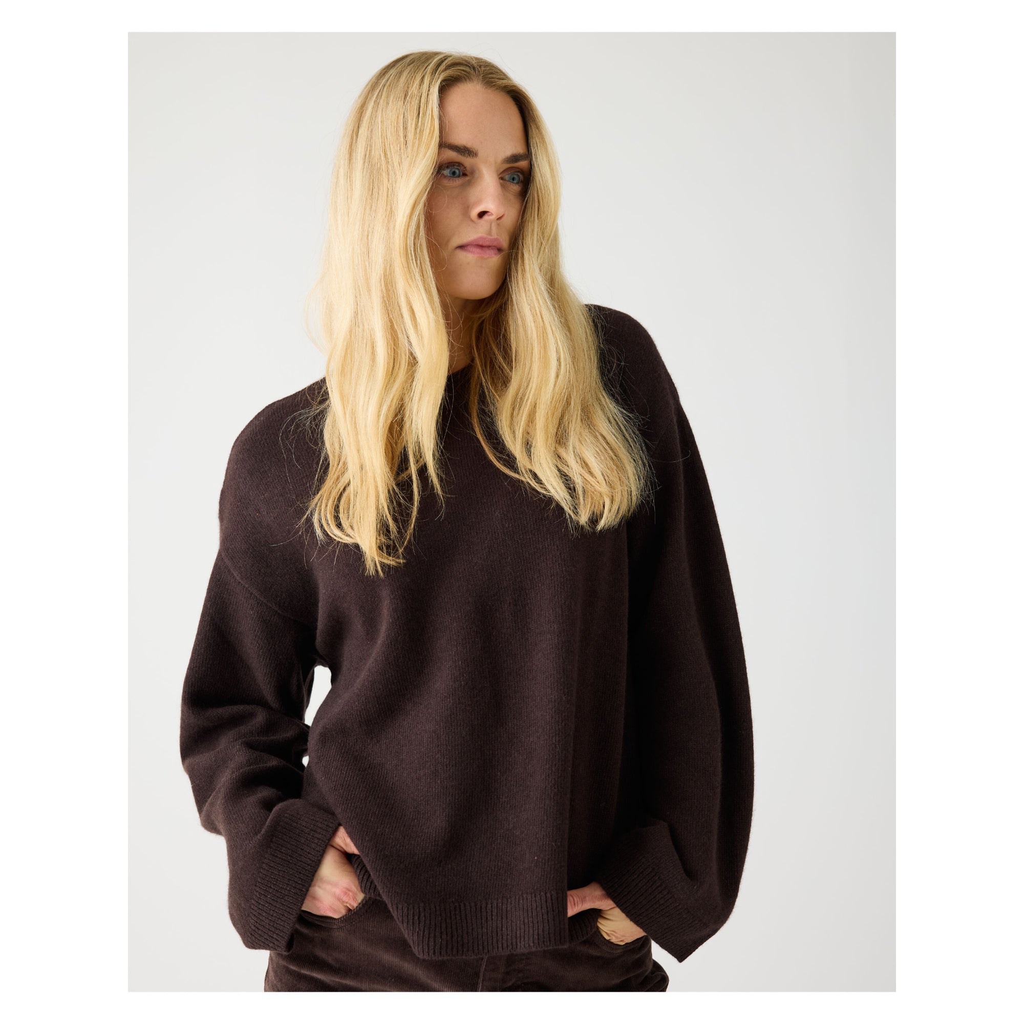 Rundhals-Strickpullover aus Lammwolle RWS