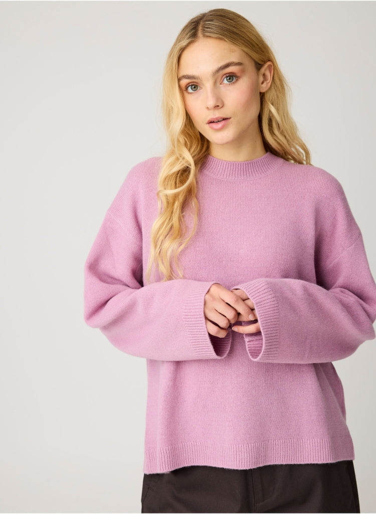 Rundhals-Strickpullover aus Lammwolle (RWS)