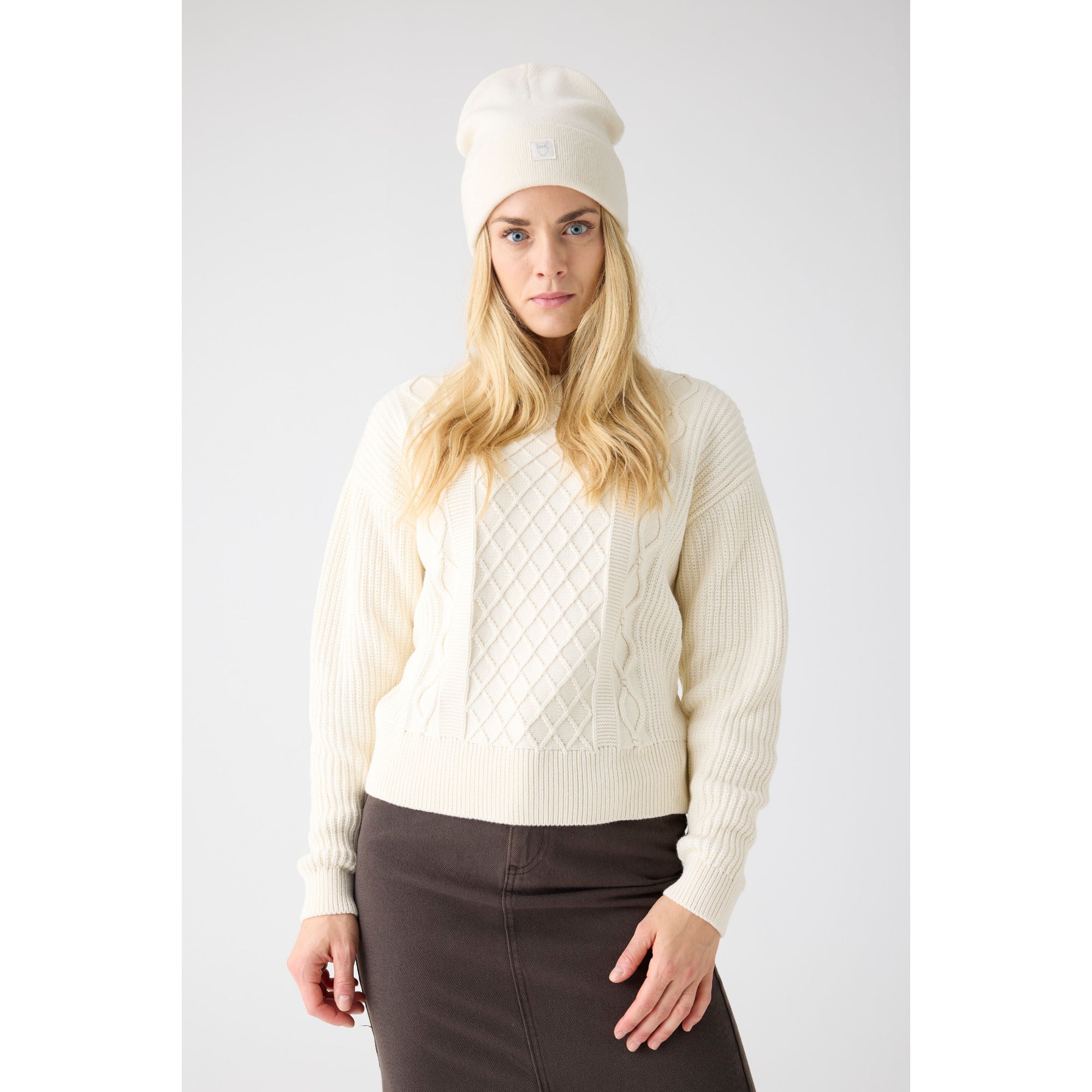 Strukturstrick Pullover mit Rundhals aus Bio-Baumwolle ROC/GOTS/Vegan