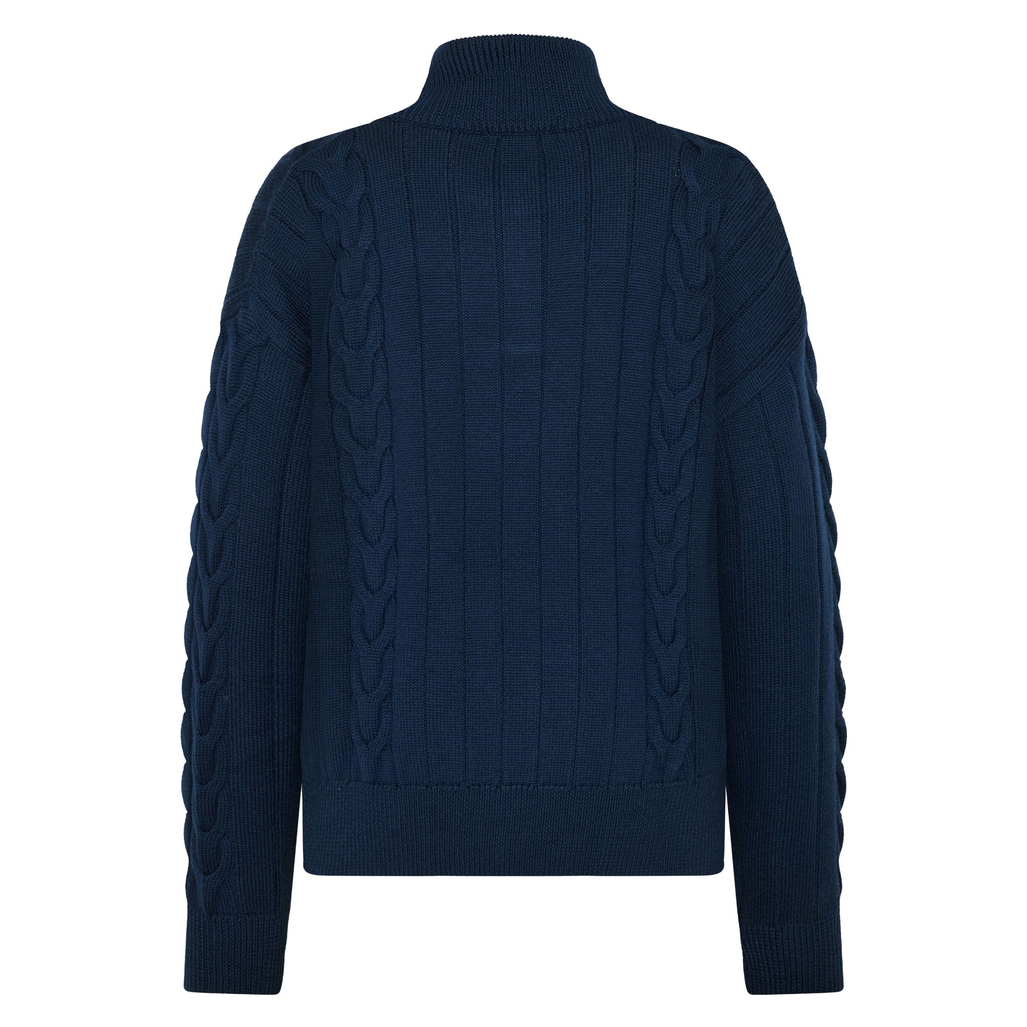 Halfzip Pullover mit hohem Kragen aus Merinowolle RWS
