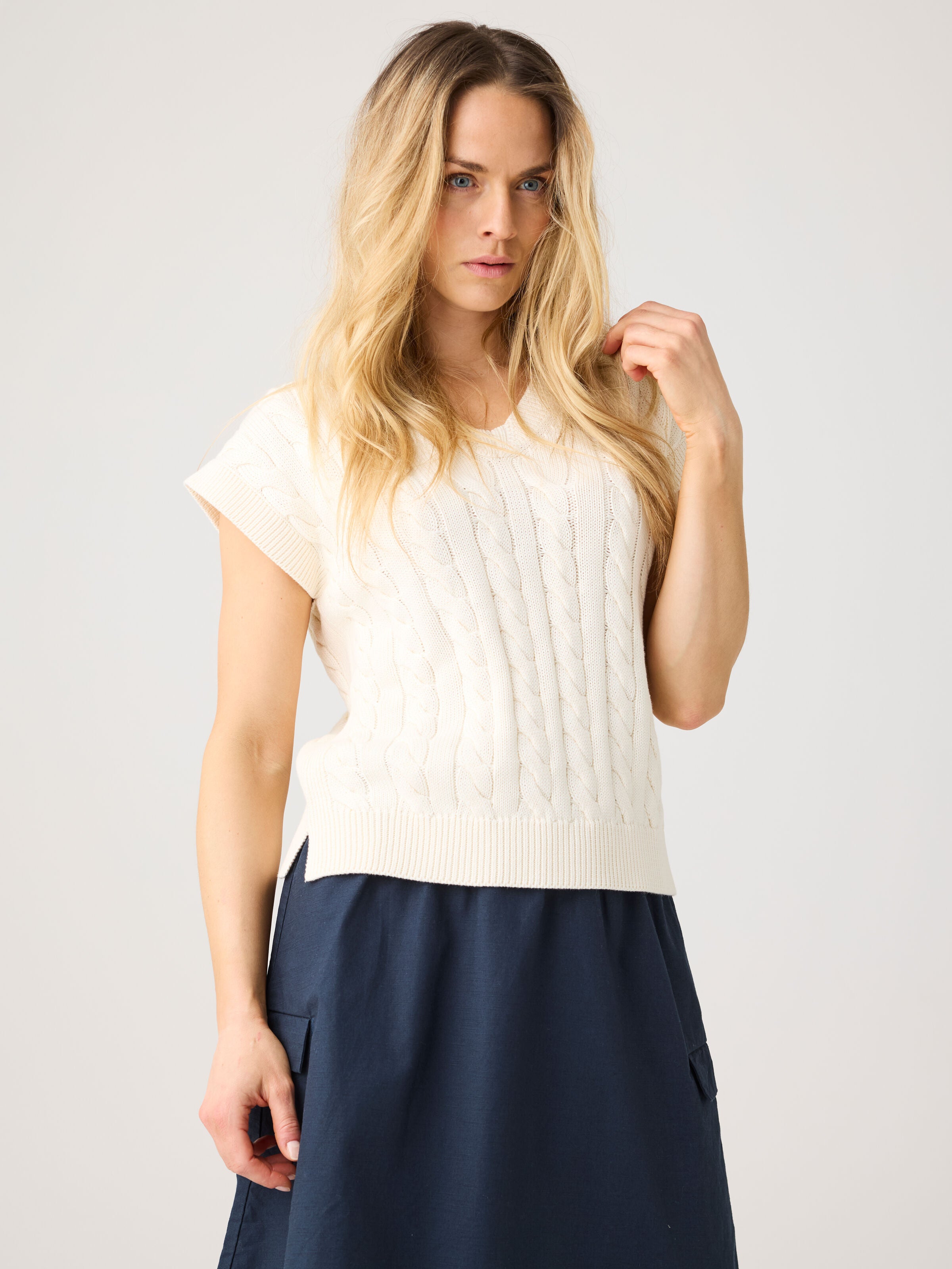 Strick-Pullunder CABLE aus Bio-Baumwolle