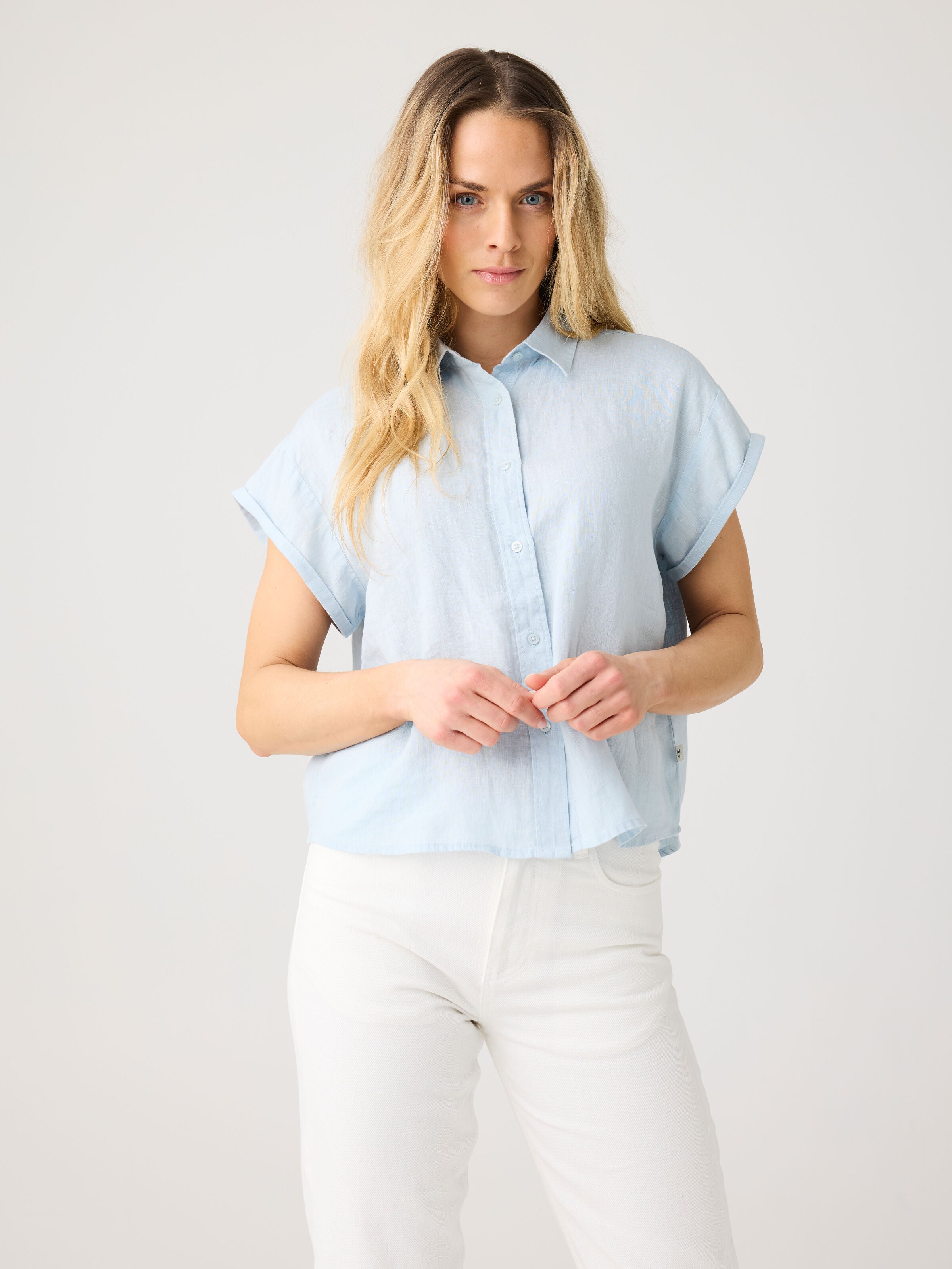 ASTER faltbares Kurzarm-Leinenhemd - Bio-Leinen - GOTS/Vegan