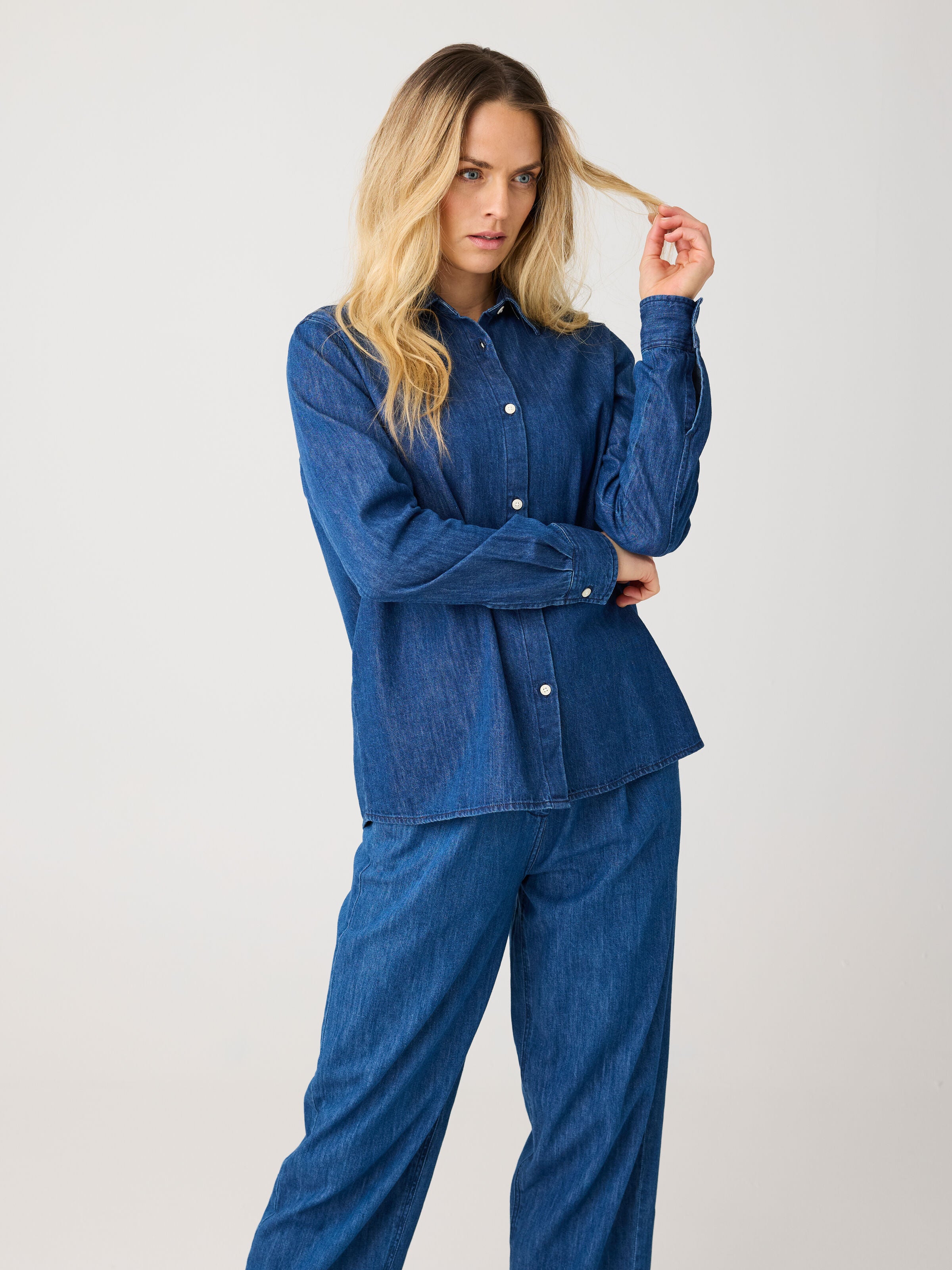 Weiche Denim Bluse aus Bio-Baumwolle