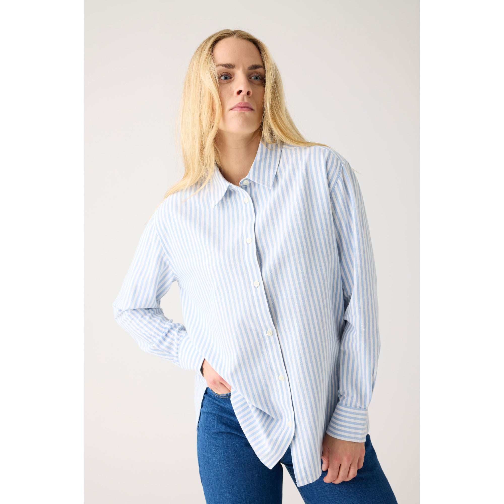 Oxford Blusenhemd aus Bio-Baumwolle ROC/GOTS/Vegan