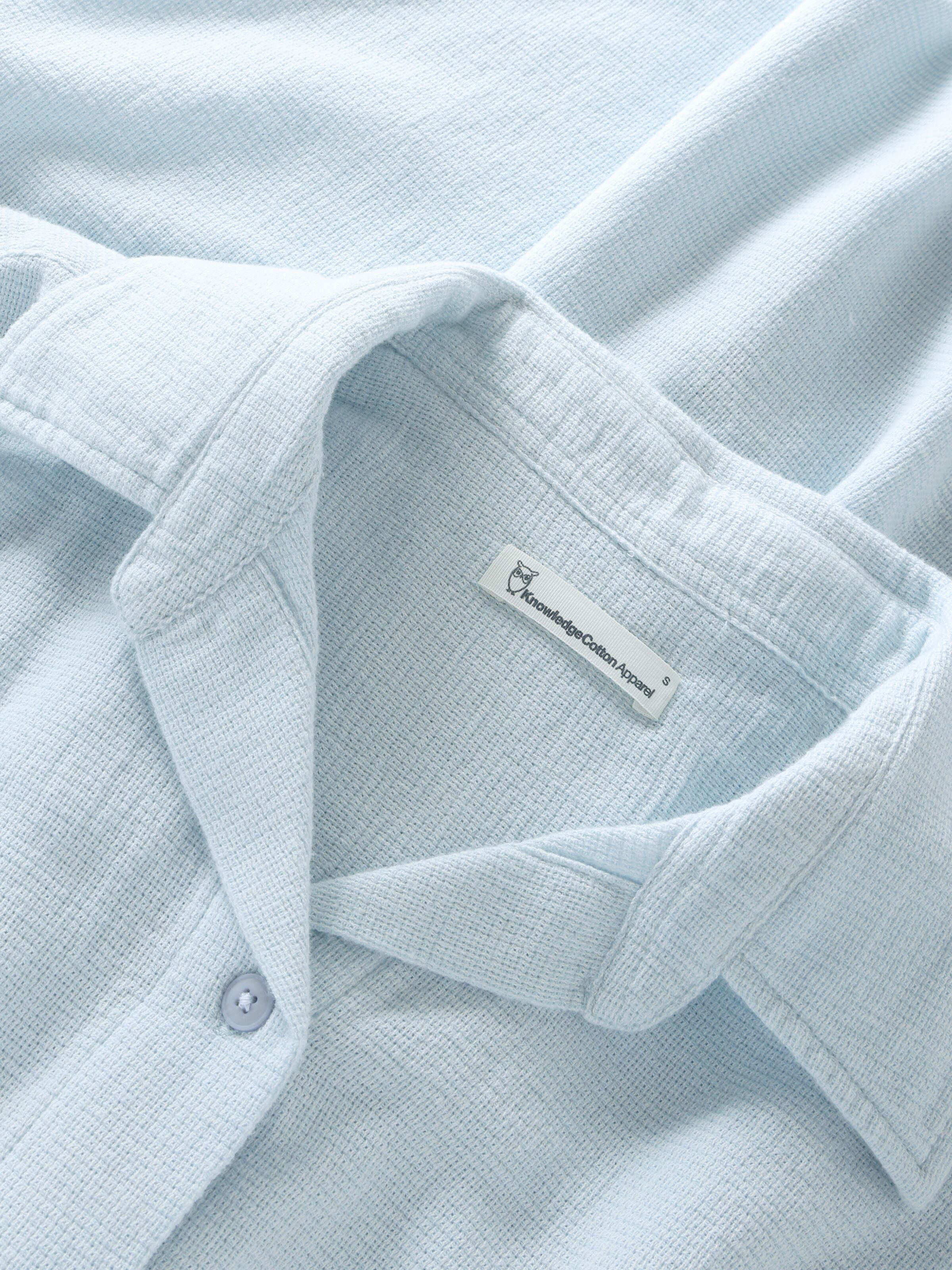Lockere kurzarm Bluse mit Struktur aus Bio-Baumwolle