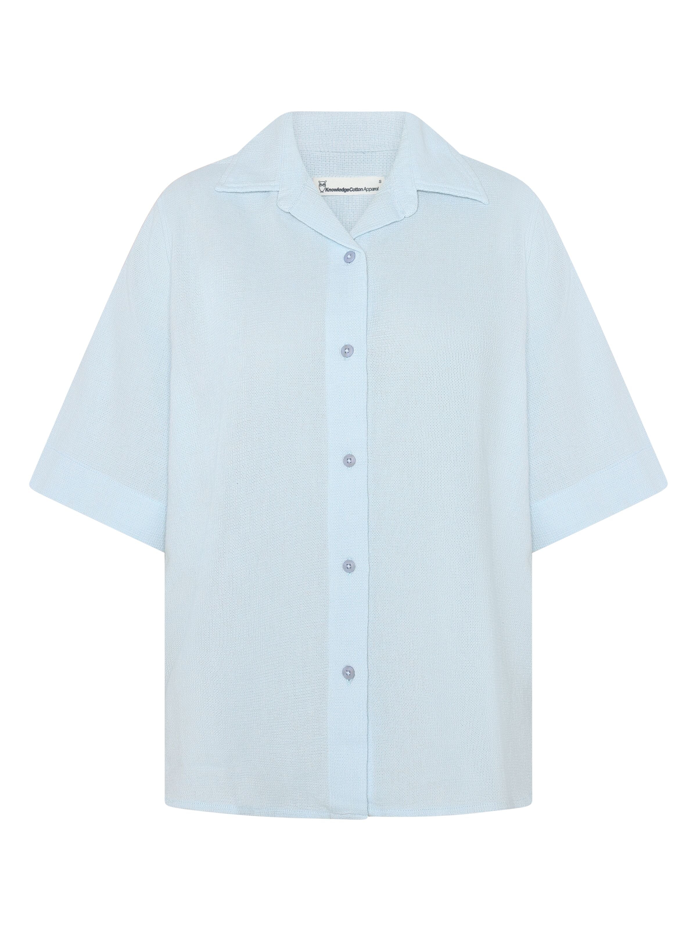 Lockere kurzarm Bluse mit Struktur aus Bio-Baumwolle
