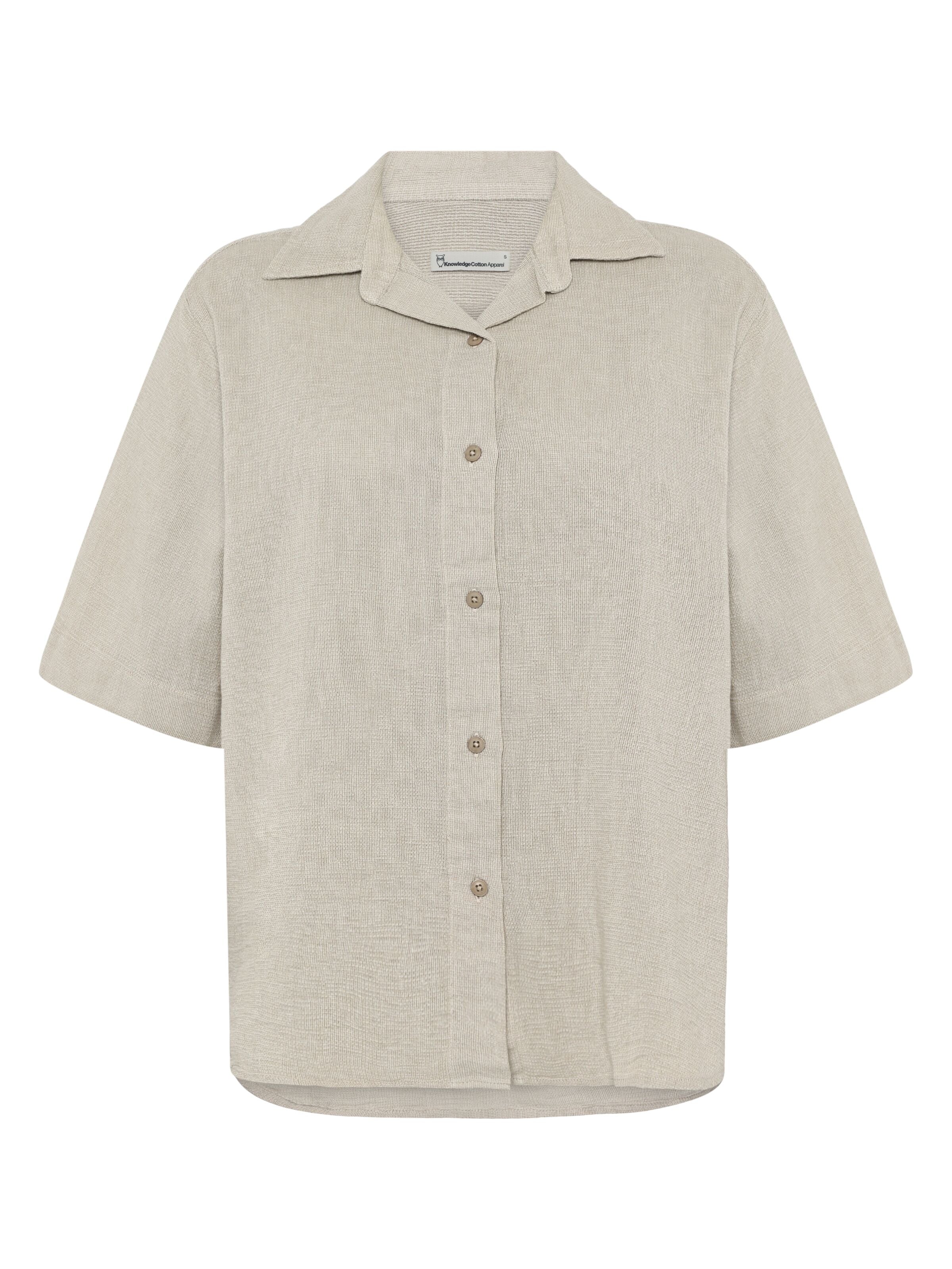 Lockere kurzarm Bluse mit Struktur aus Bio-Baumwolle