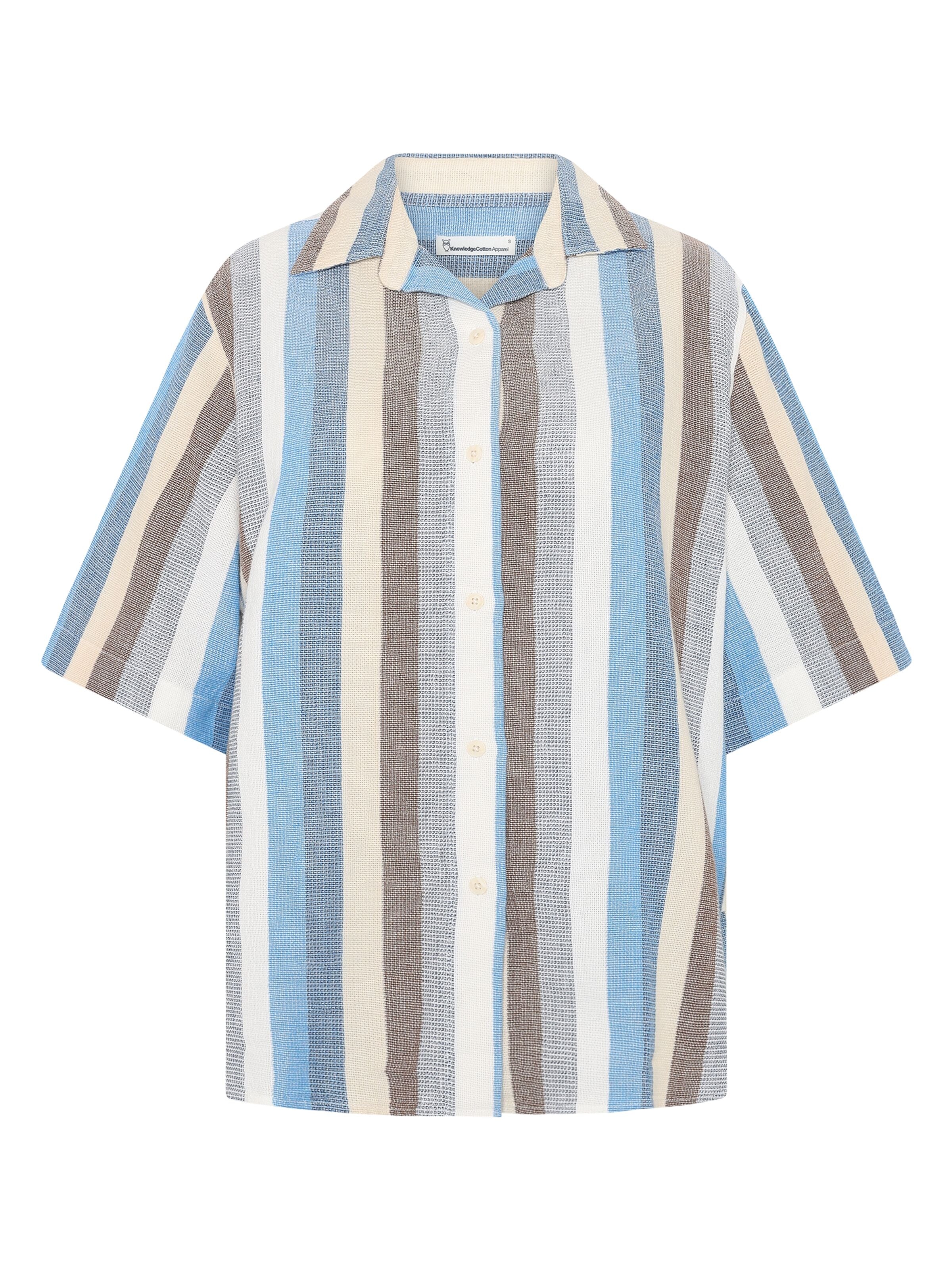 Lockere kurzarm Bluse mit Struktur aus Bio-Baumwolle