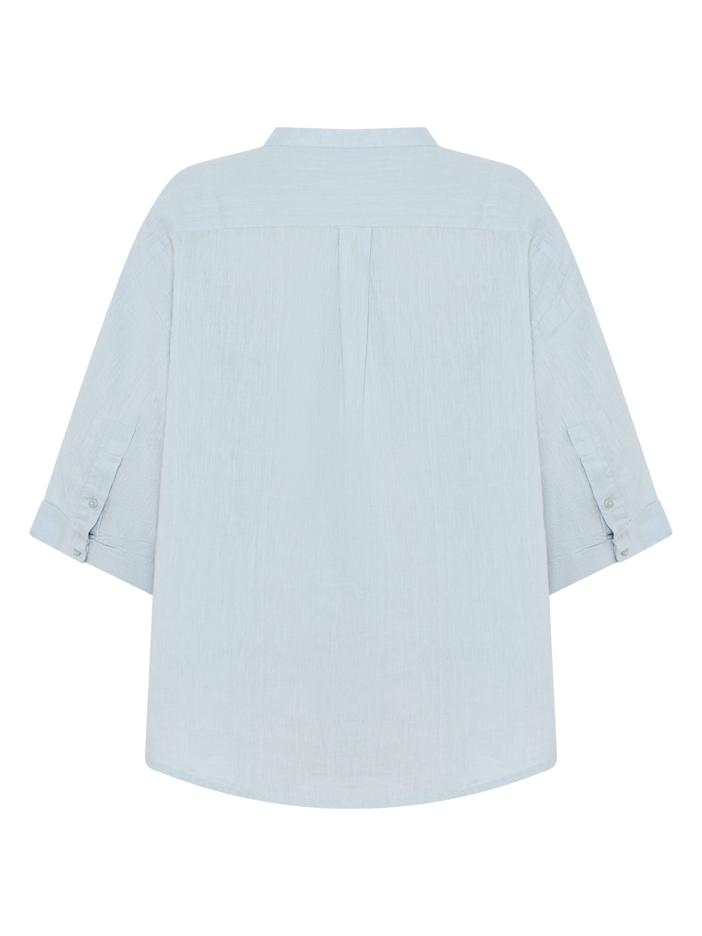 Lockeres Hemd und Bluse mit 3/4 Arm und Stehkragen aus Bio-Leinen